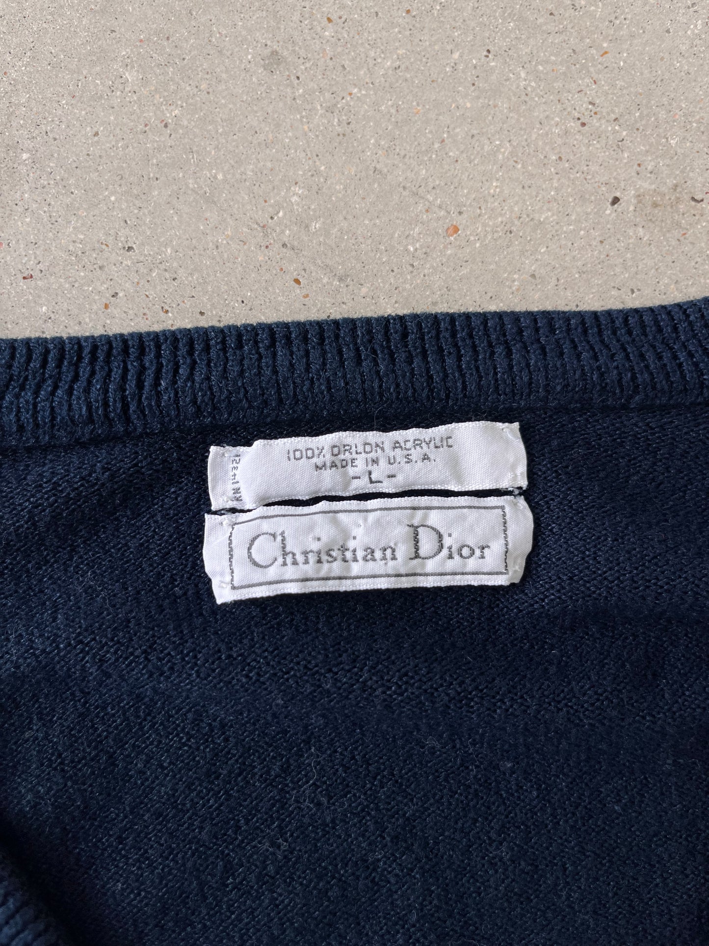 Vintage Christian Dior V-neck Sweater - L