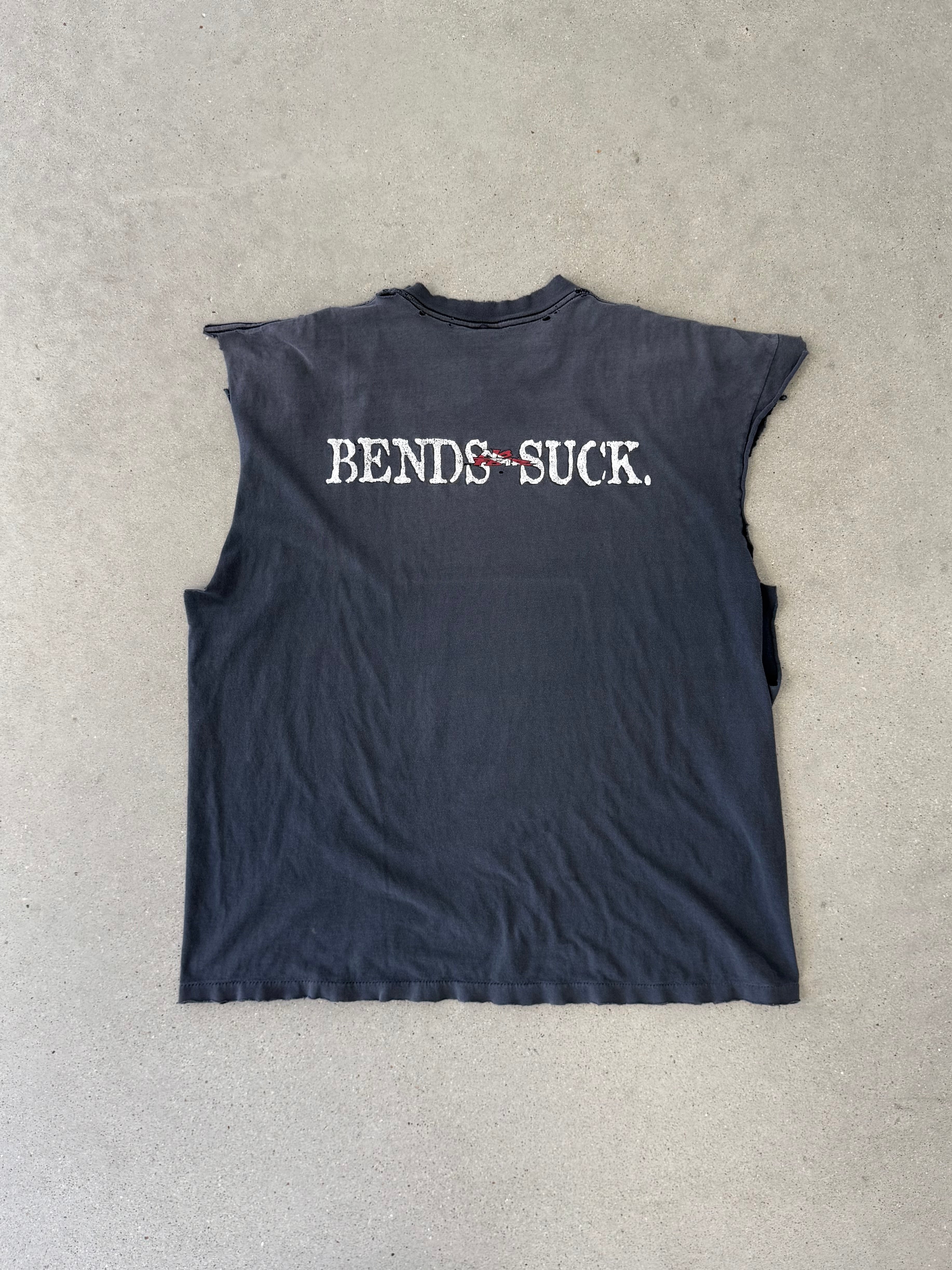 Vintage No Fear 'Bends Suck' Distressed Tank Top - XL