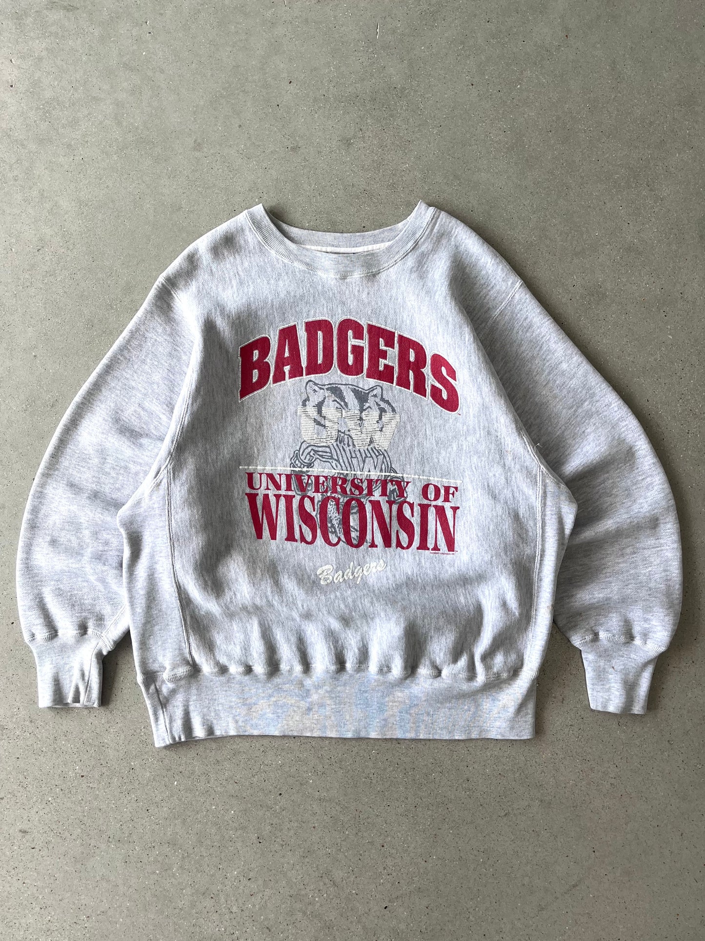 Vintage Badgers University of Wisconsin Crewneck - XL