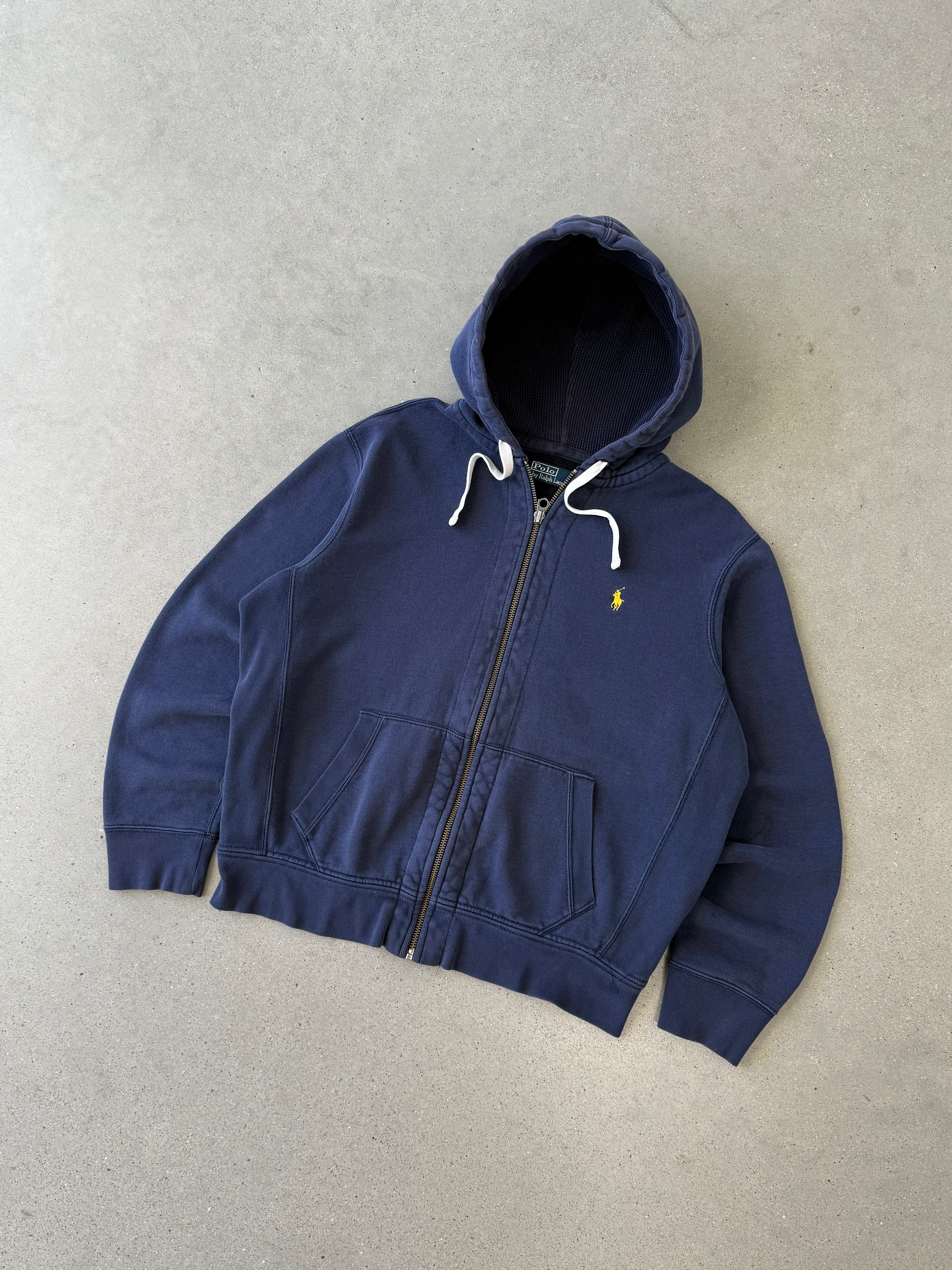 Vintage Polo Ralph Lauren Navy Zip-up Hoodie - L