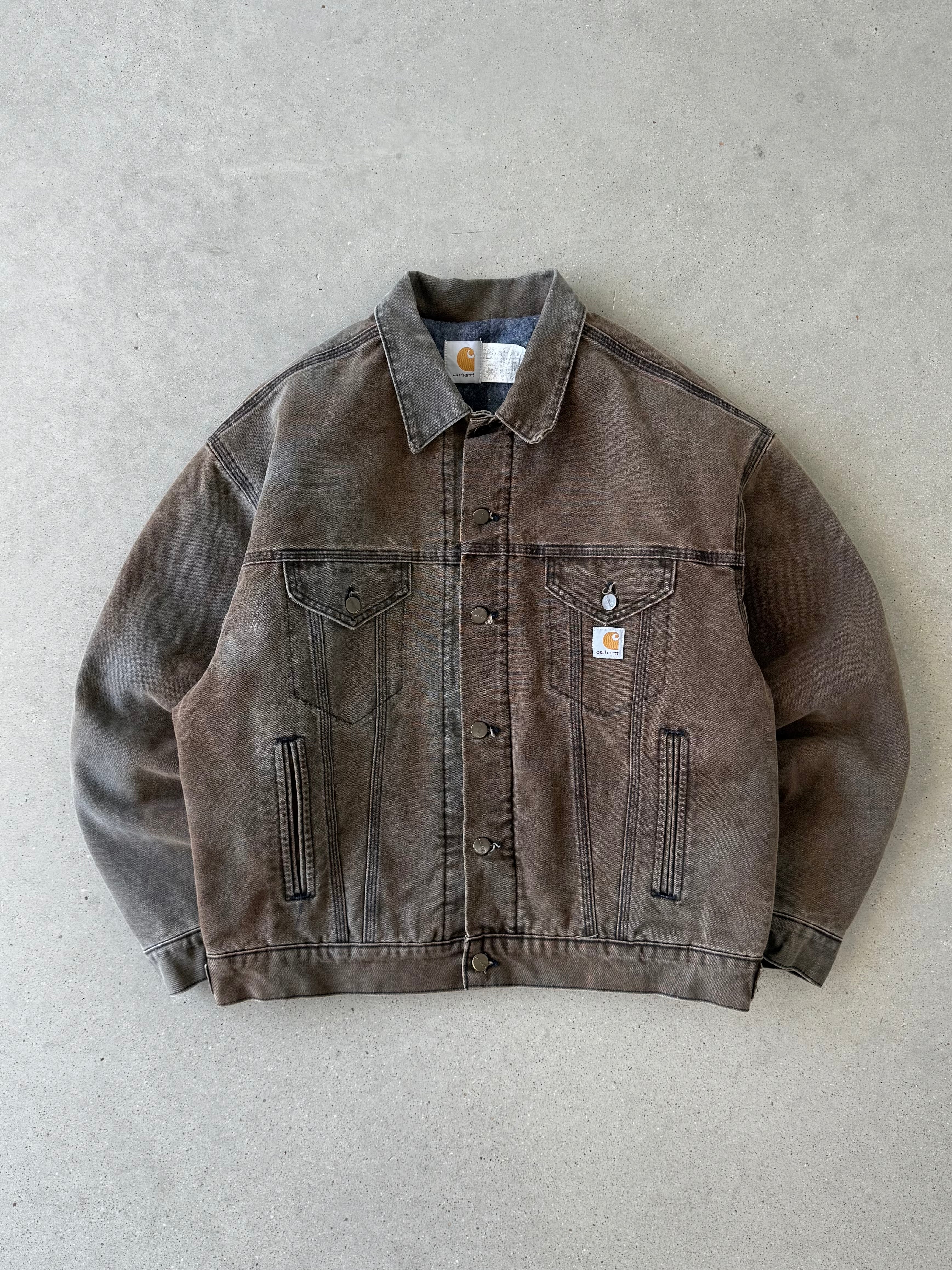 Vintage Carhartt JB182 Rust Denim Jacket - L