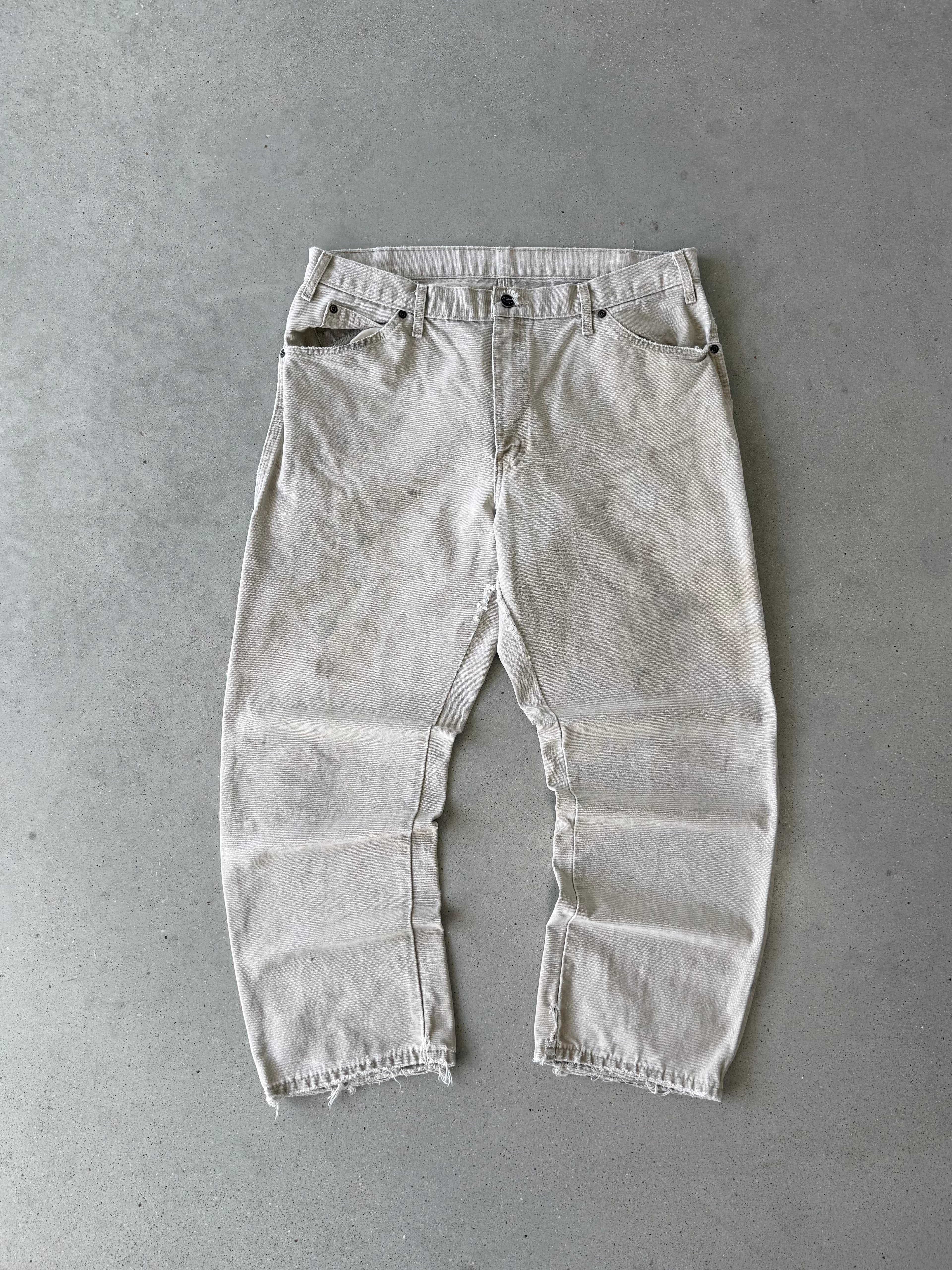 Vintage Dickies Distressed Cream Carpenter Pants - 36x30