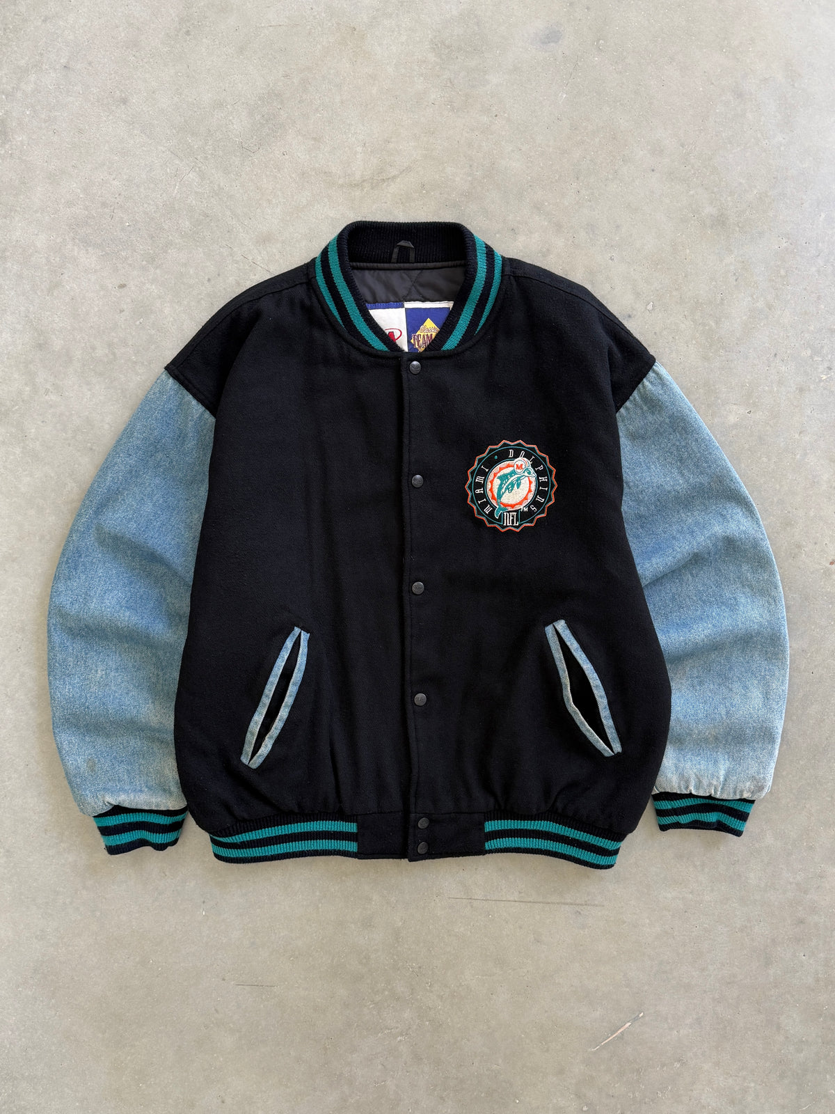 Vintage Miami Dolphin Varsity Letterman Style Jacket (L)