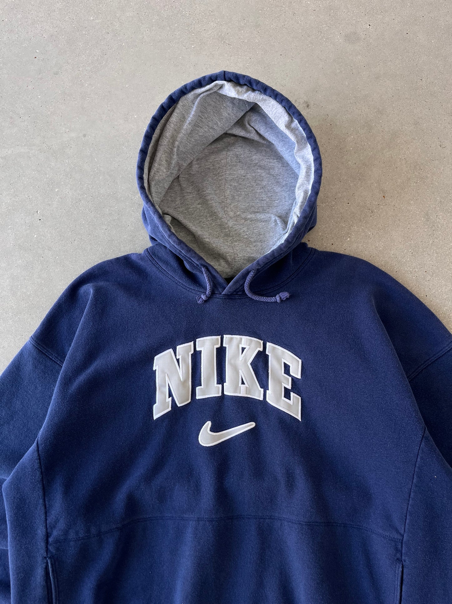 Vintage 90s Nike Spell-out Navy Hoodie - XL