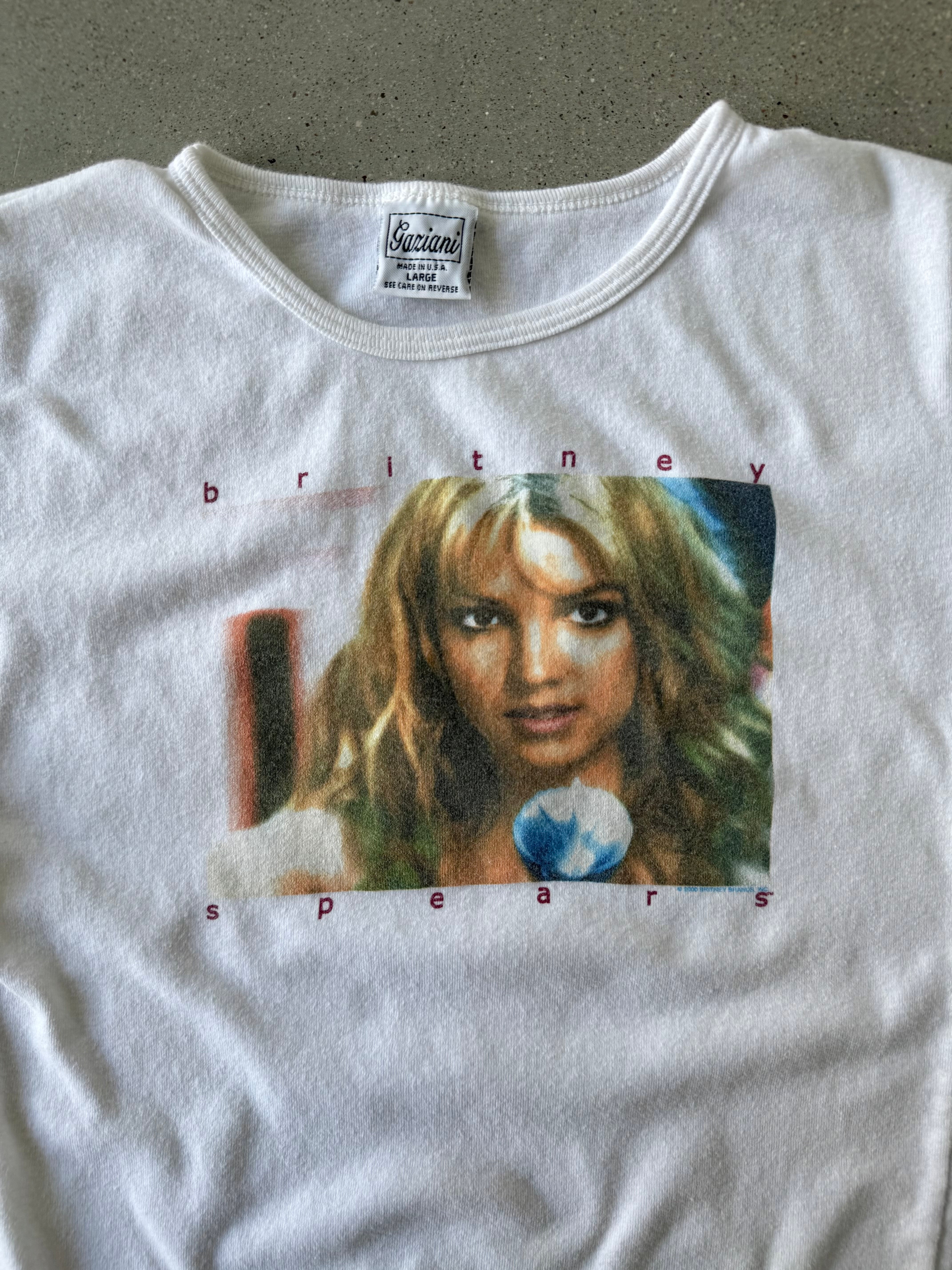 Vintage 2000 Women's Britney Spears Baby Tee - L