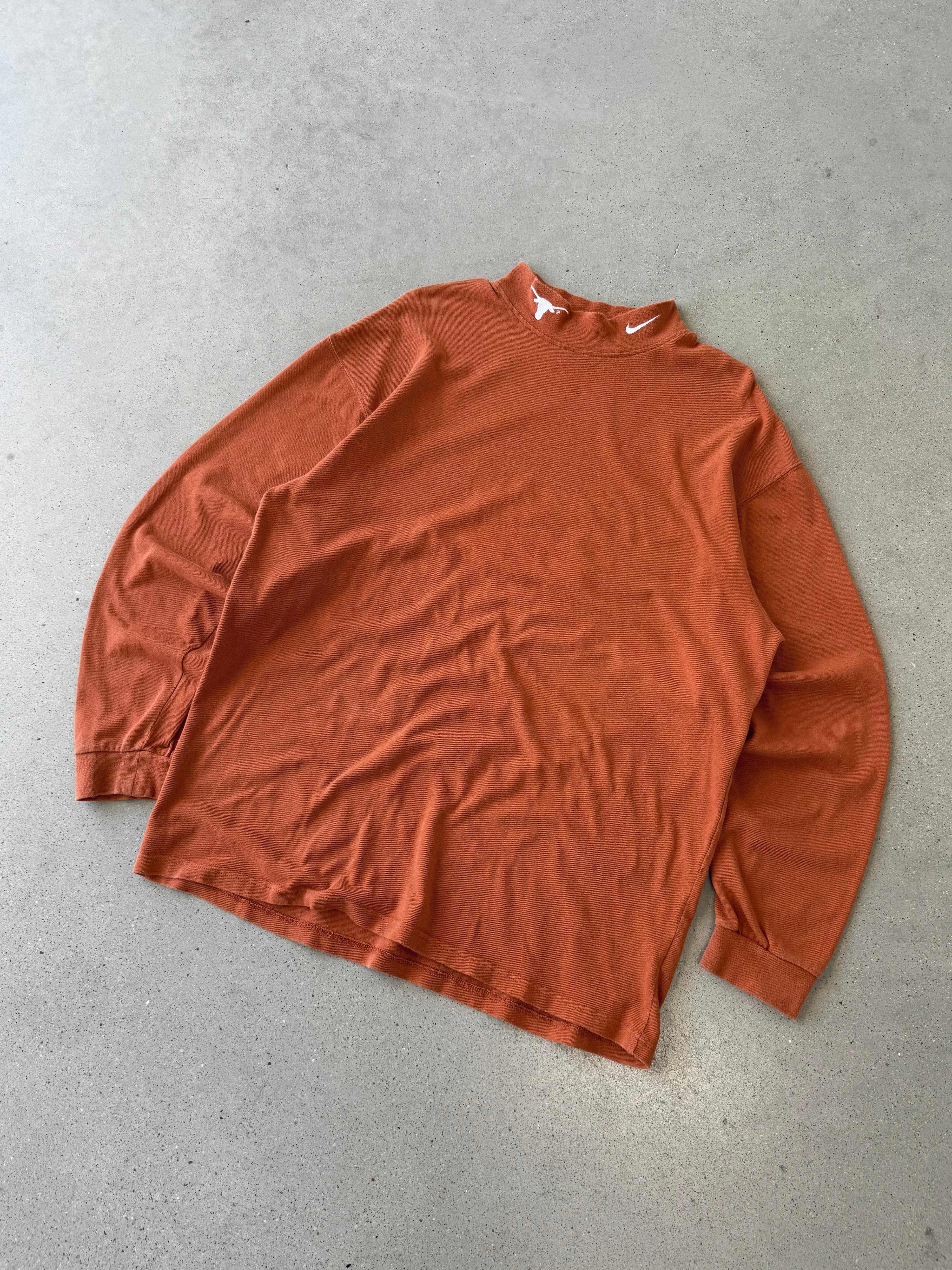Vintage Nike TEAM Texas Longhorn Mock Neck Long Sleeve - L