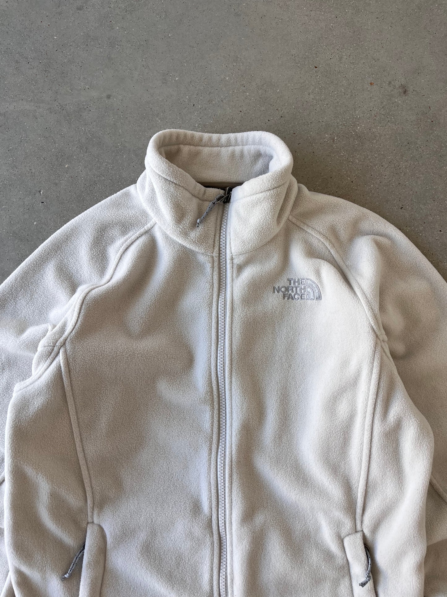 Vintage The North Face Women's White Fleece Jacket - M