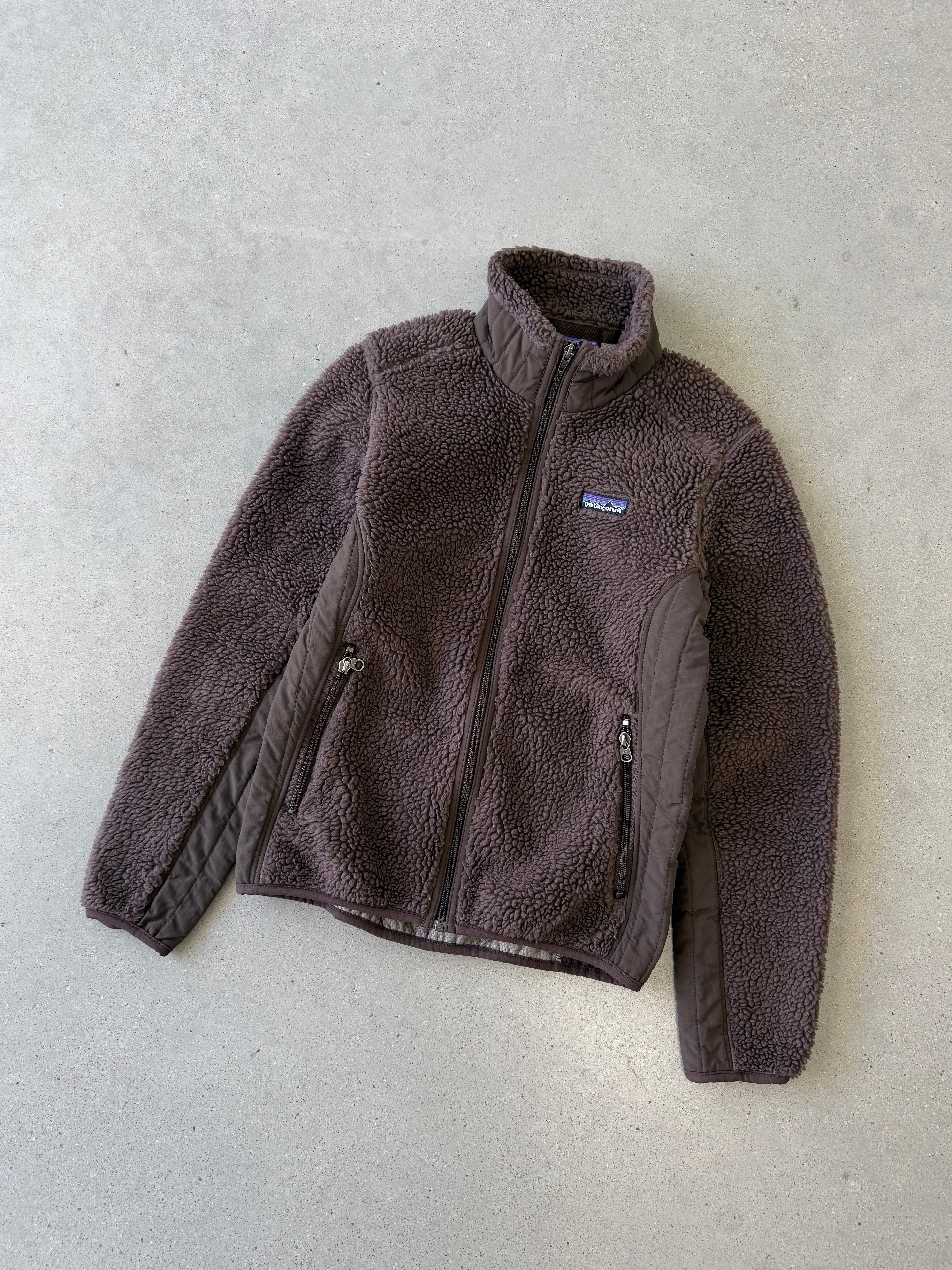 Vintage Women's Deep Pile Fleece Jacket - XS (Brown)