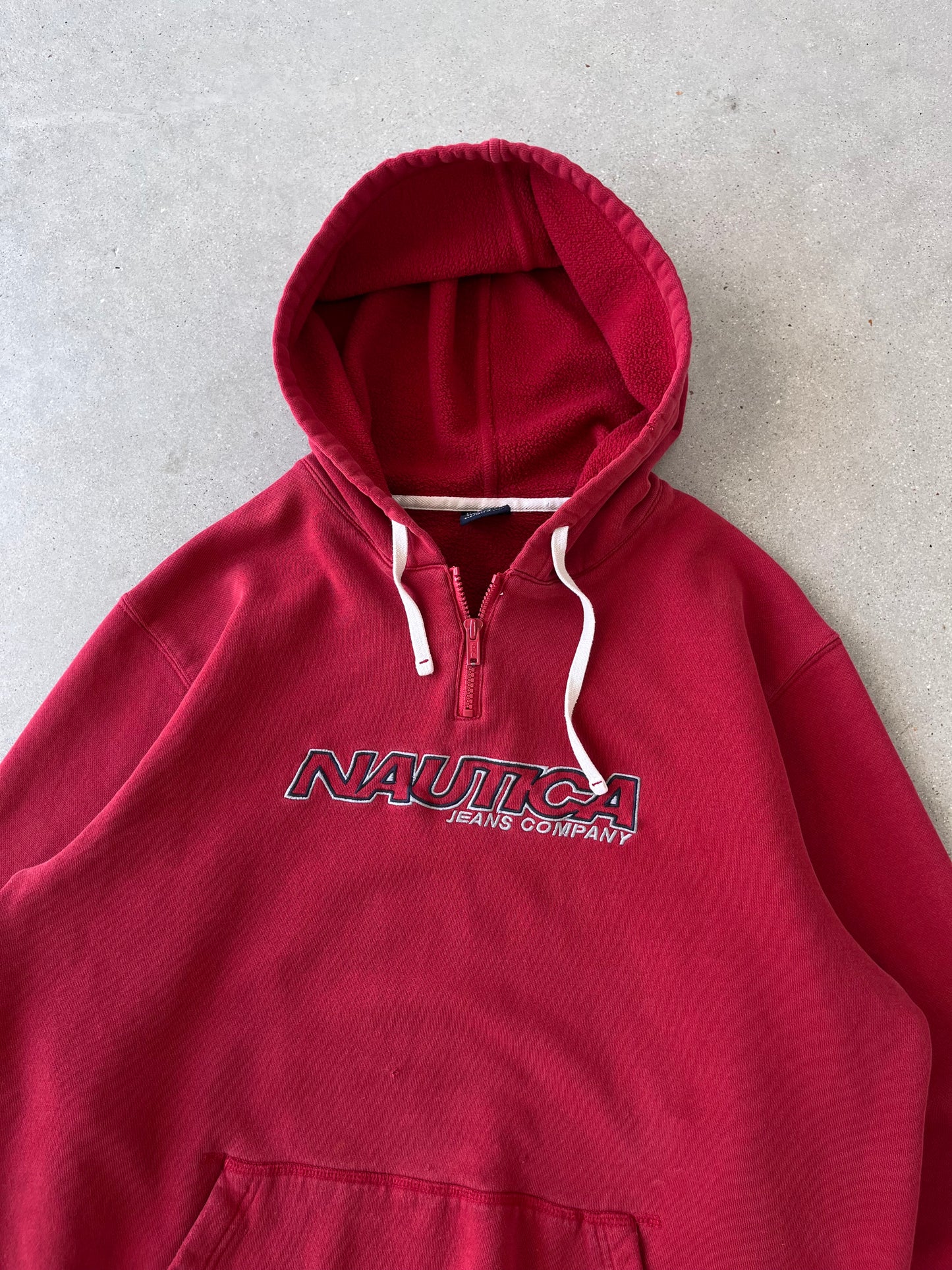 Vintage Nautica Jeans Company Quarter-zip Hoodie - M