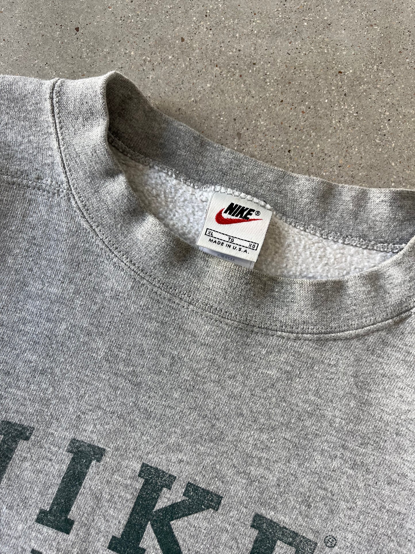 Vintage 90s Nike Athletics Heather Gray Crewneck - XL