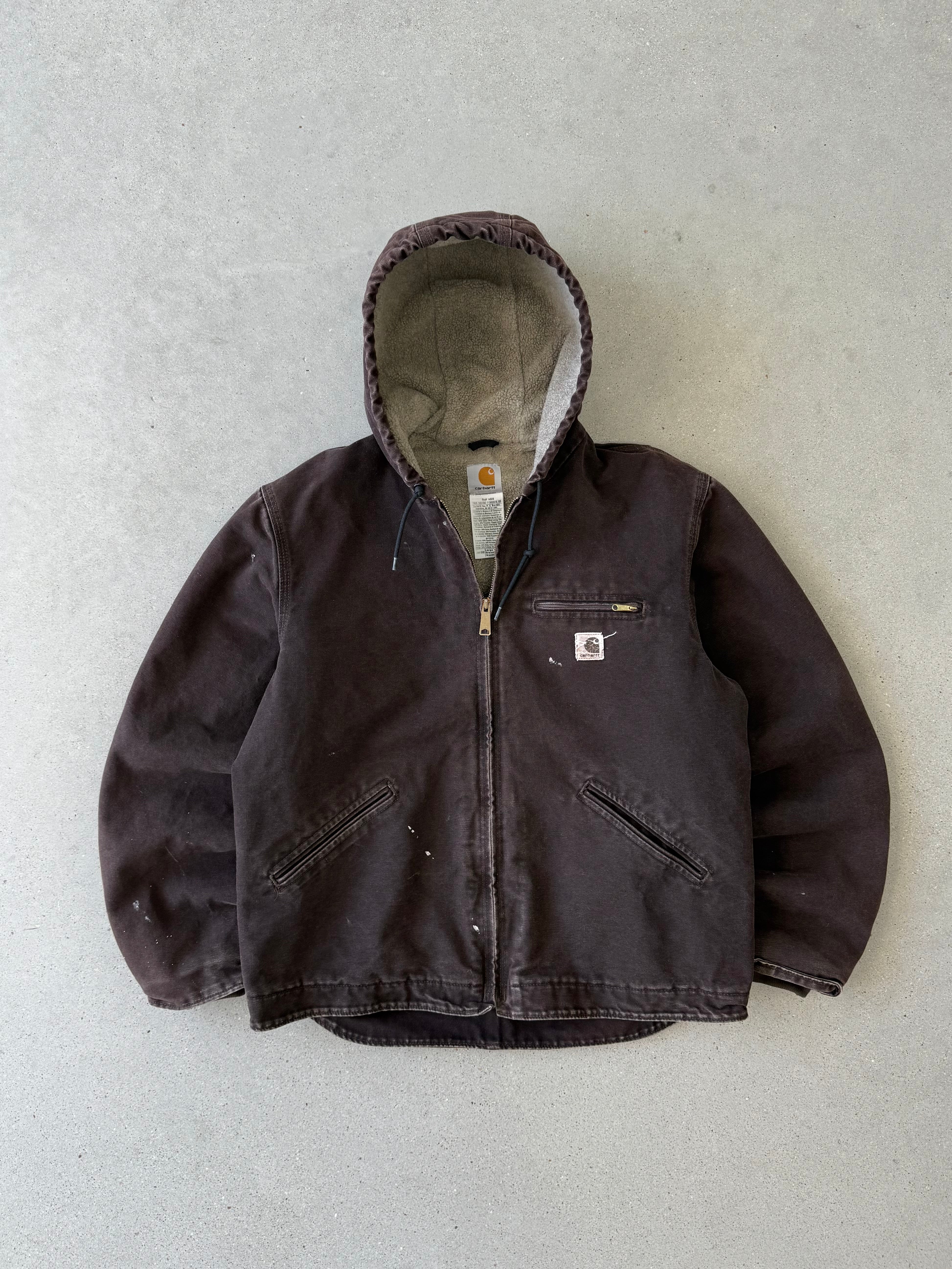 Vintage Carhartt Chocolate Brown Sherpa-lined Armstrong Jacket - L