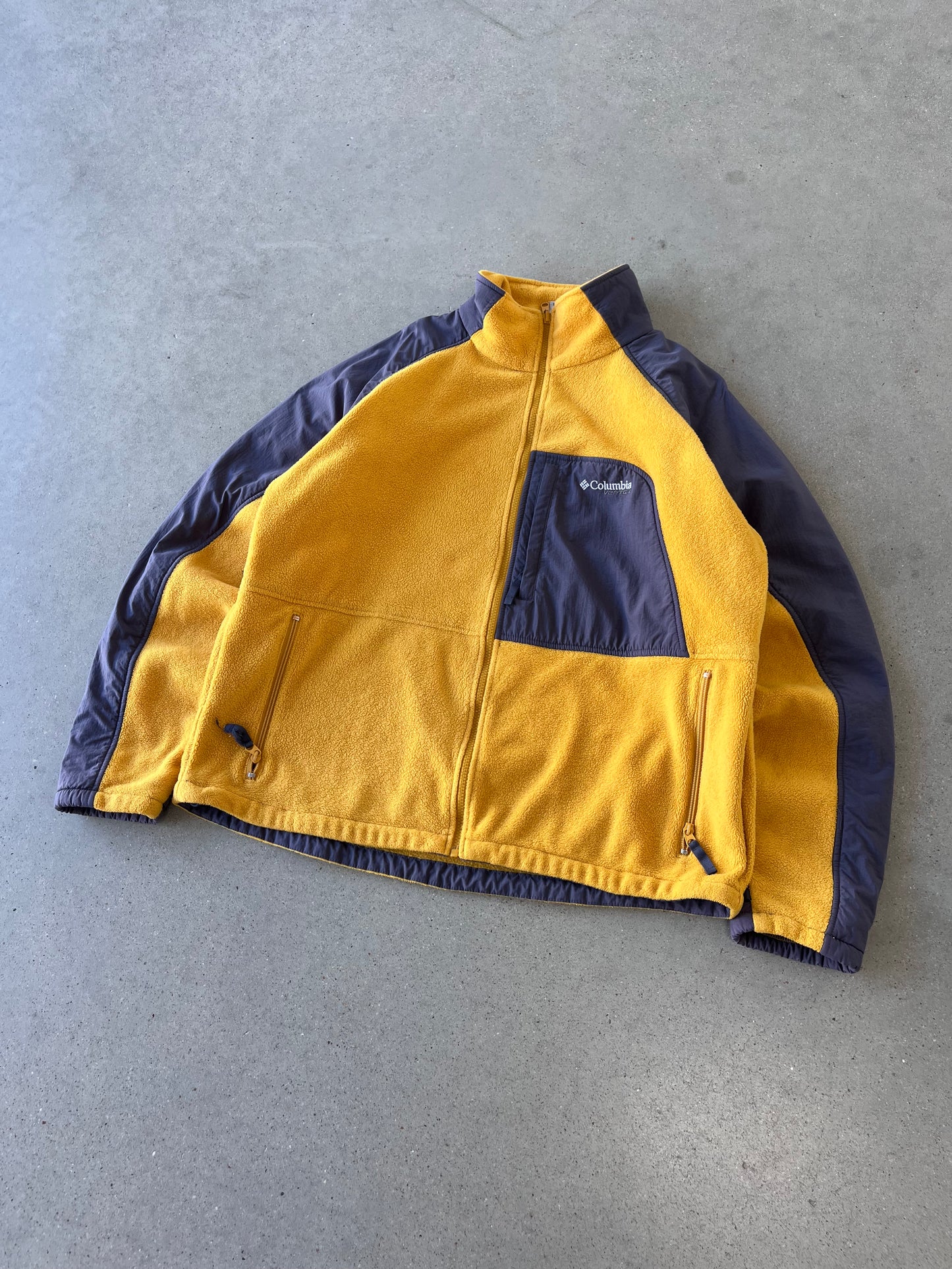 Vintage Columbia Yellow Vertex Fleece Jacket - XL