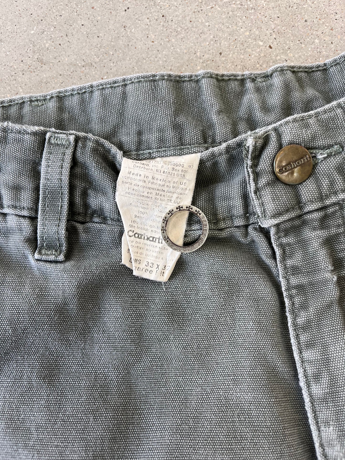 Vintage Carhartt Olive Carpenter Pants - 33x32