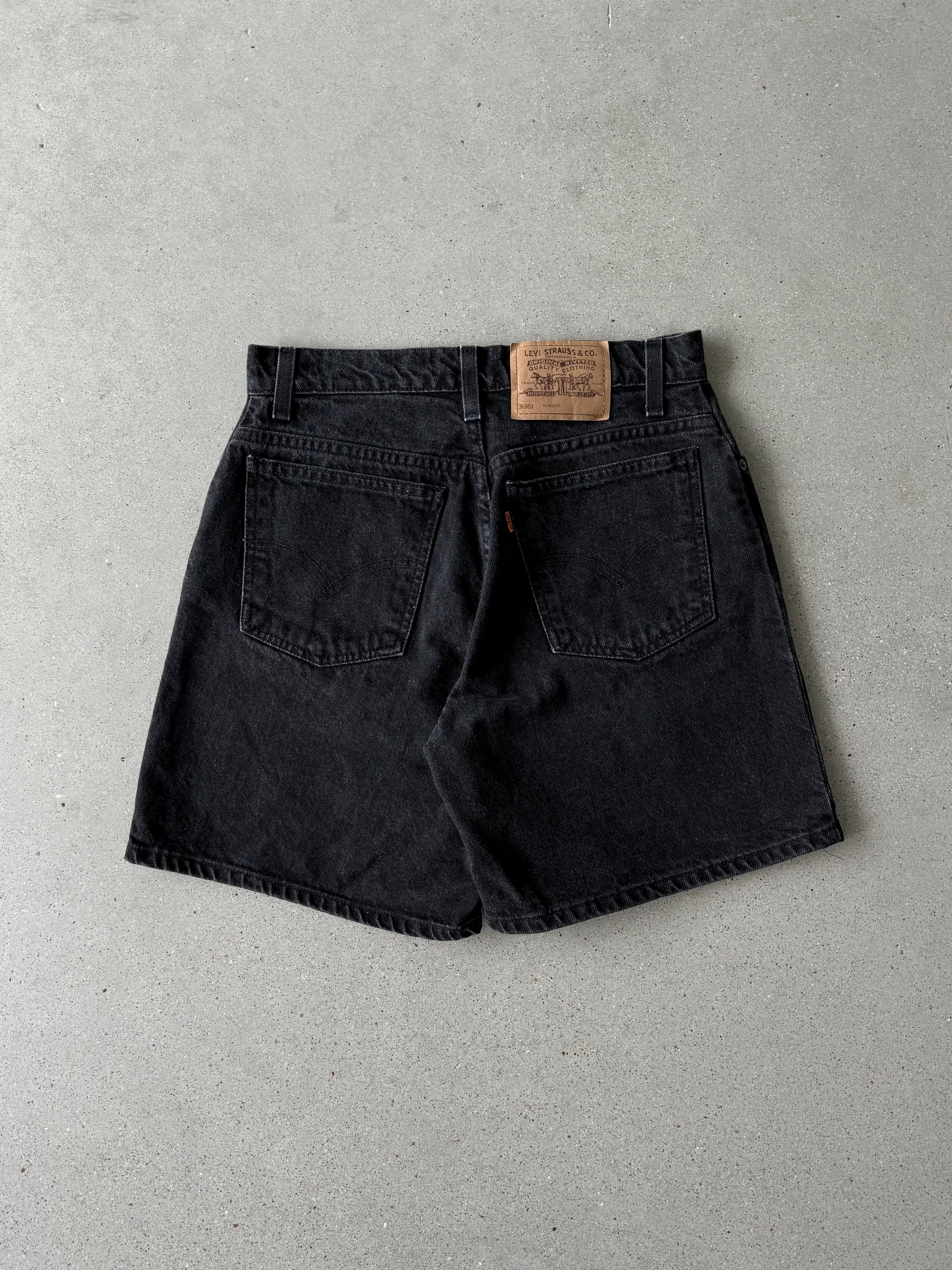 Vintage Women's Levi's 951 Black Orange Tab Jorts - 10