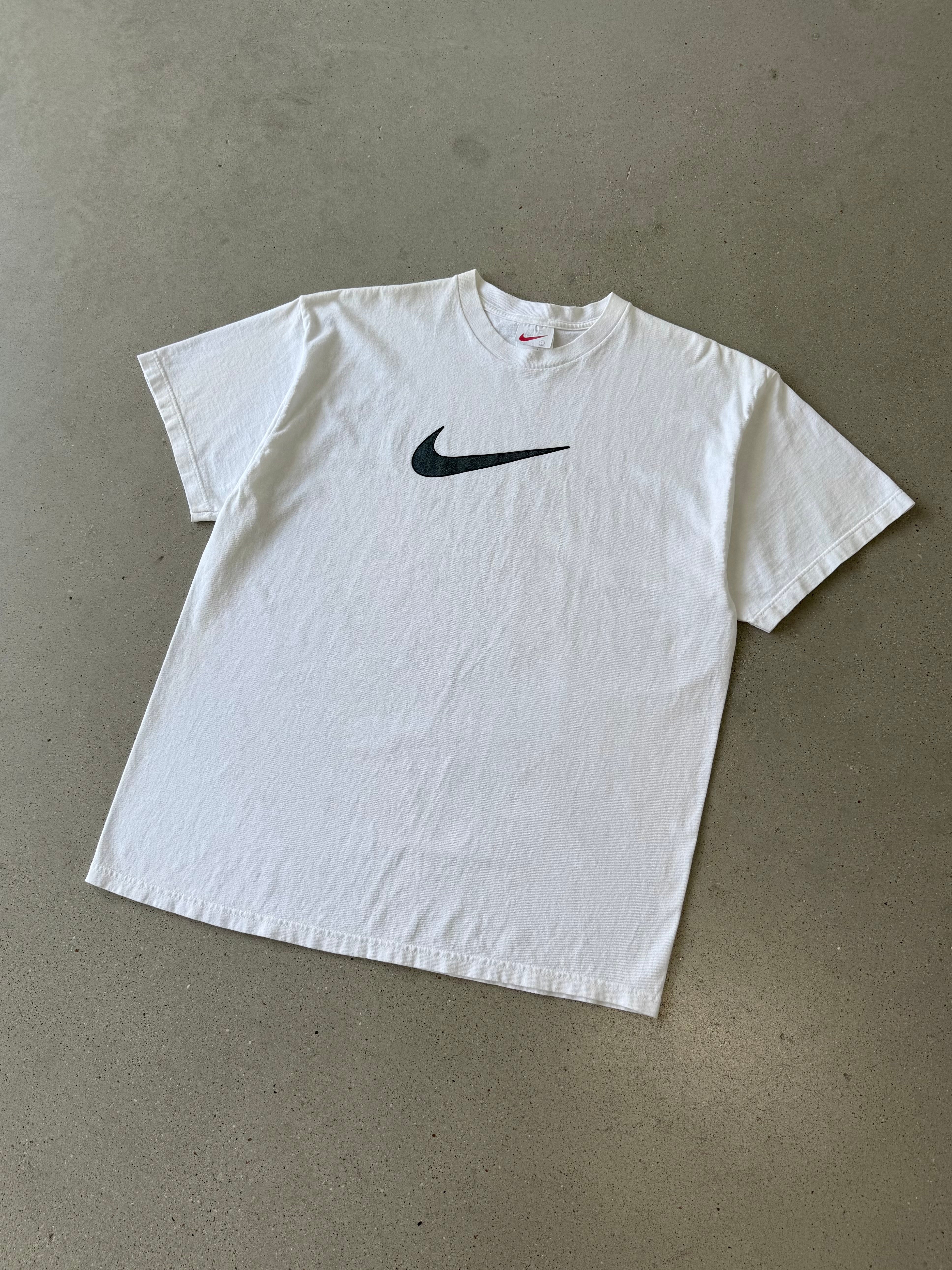 Vintage 90s Nike Big Swoosh White Tee - L