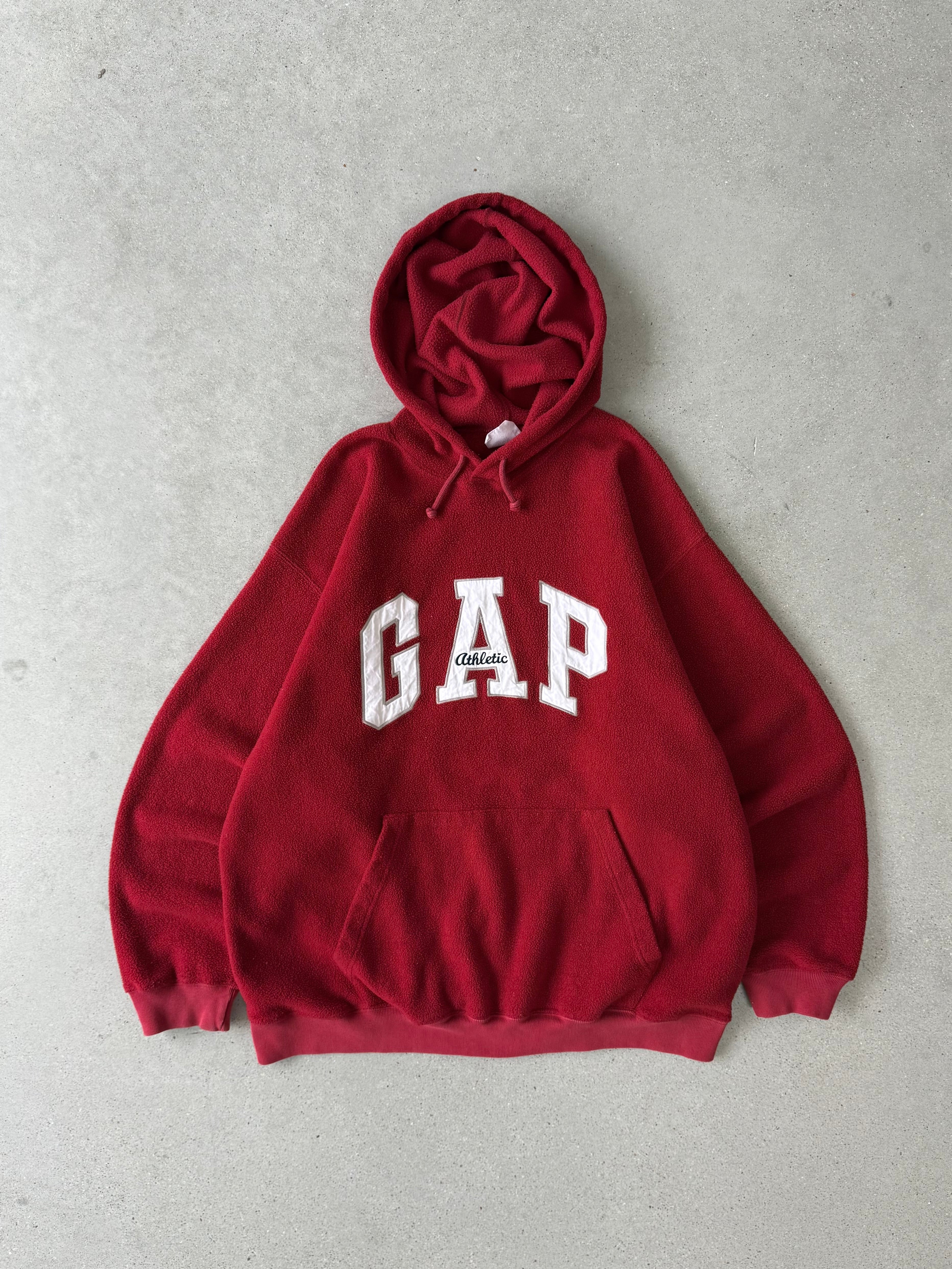 Vintage GAP Red Fleece Hoodie - L