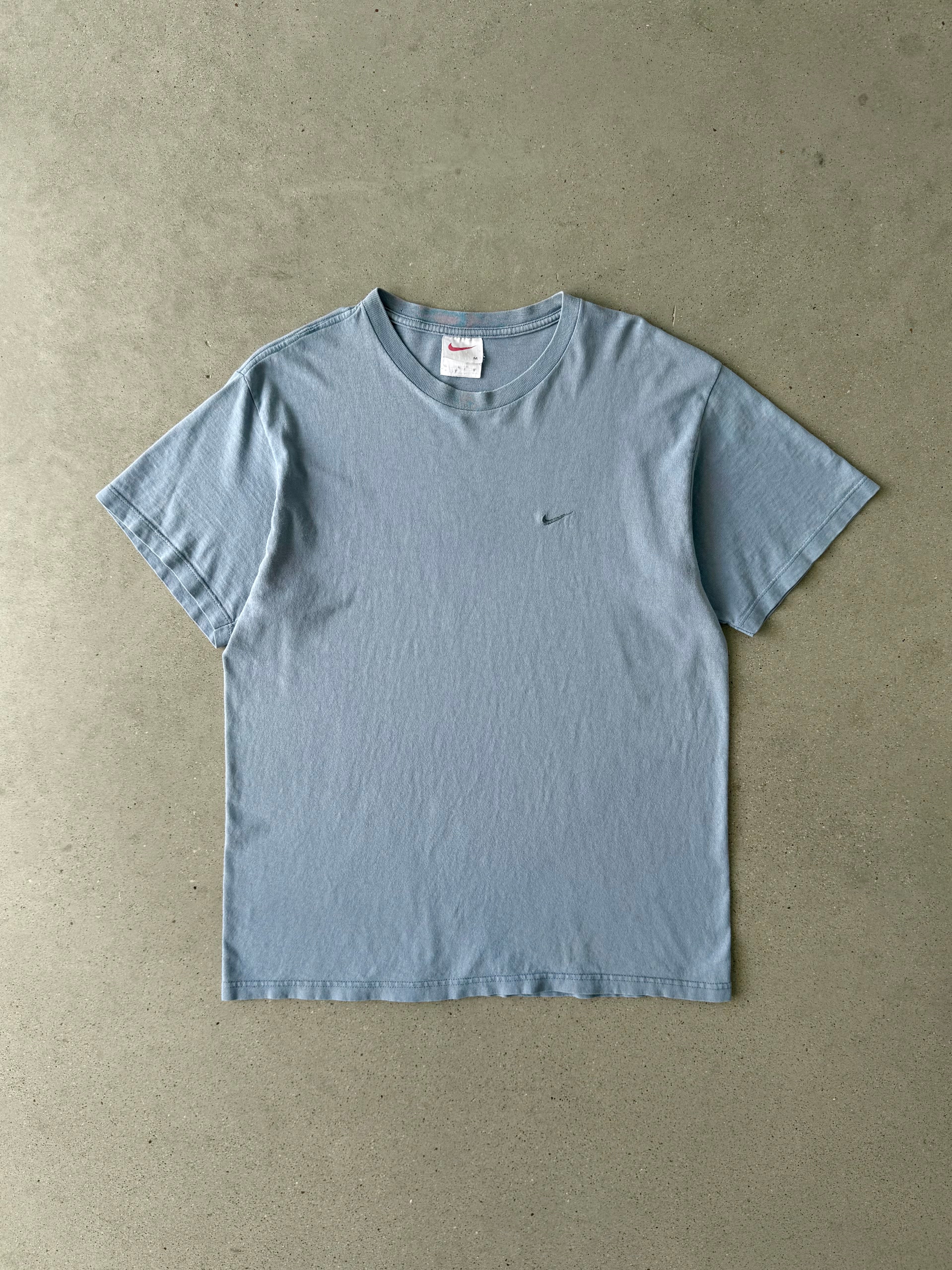 Vintage 1990s Nike Sky Blue Mini Swoosh Tee - M