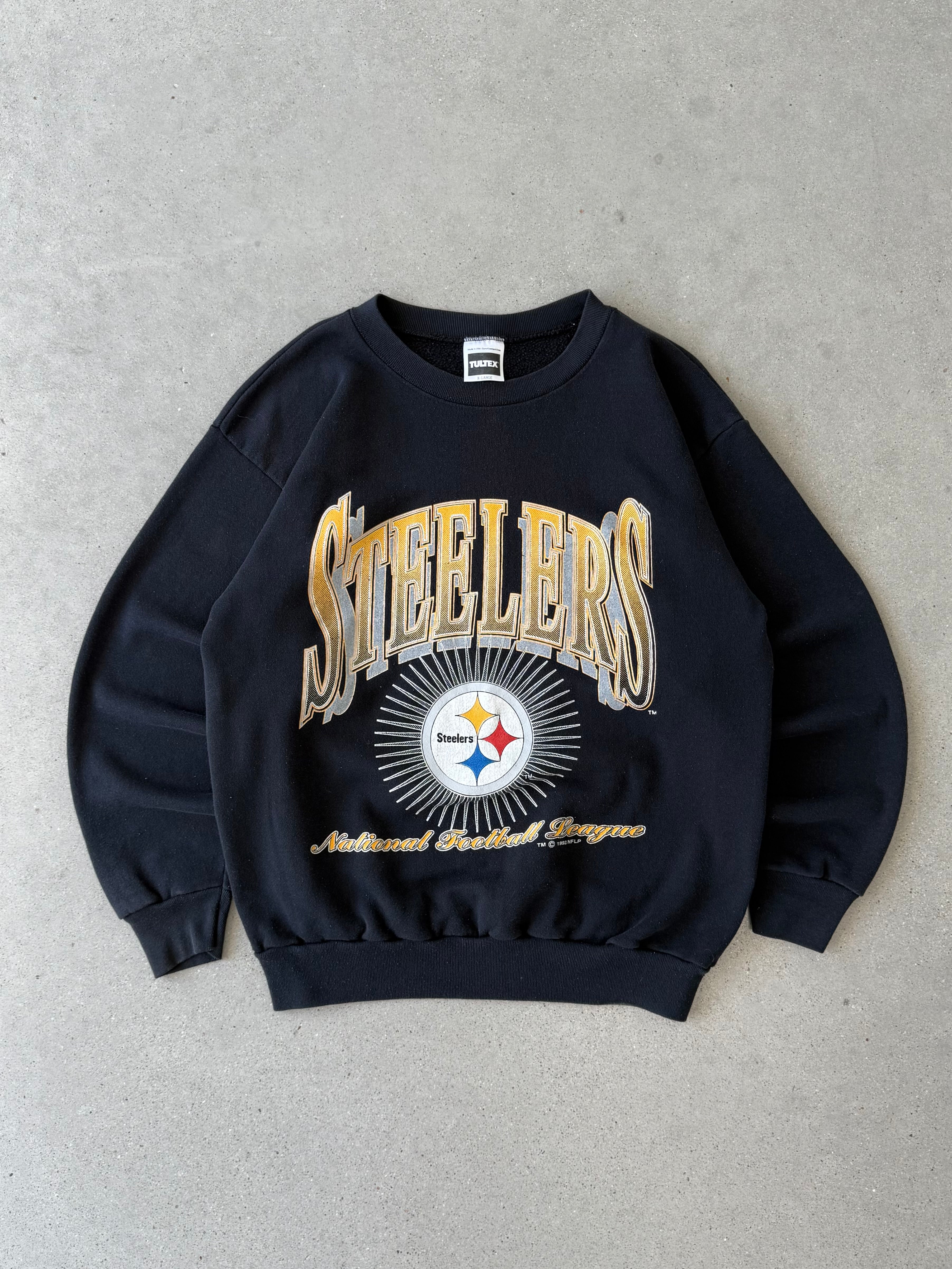 Vintage Pittsburgh Steelers Black Sweatshirt  - XL