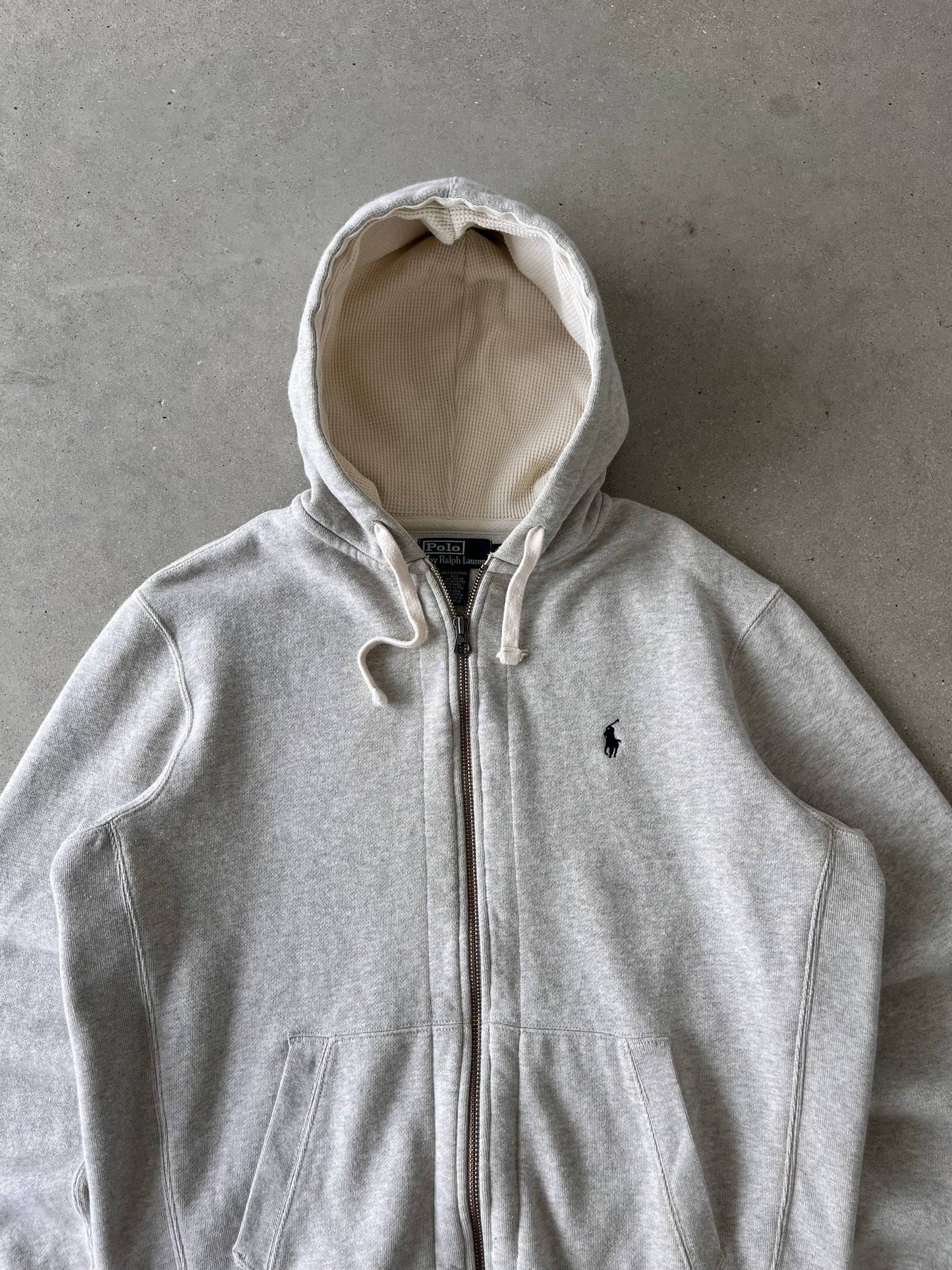 Vintage Polo Ralph Lauren Gray Zip-up Hoodie - L