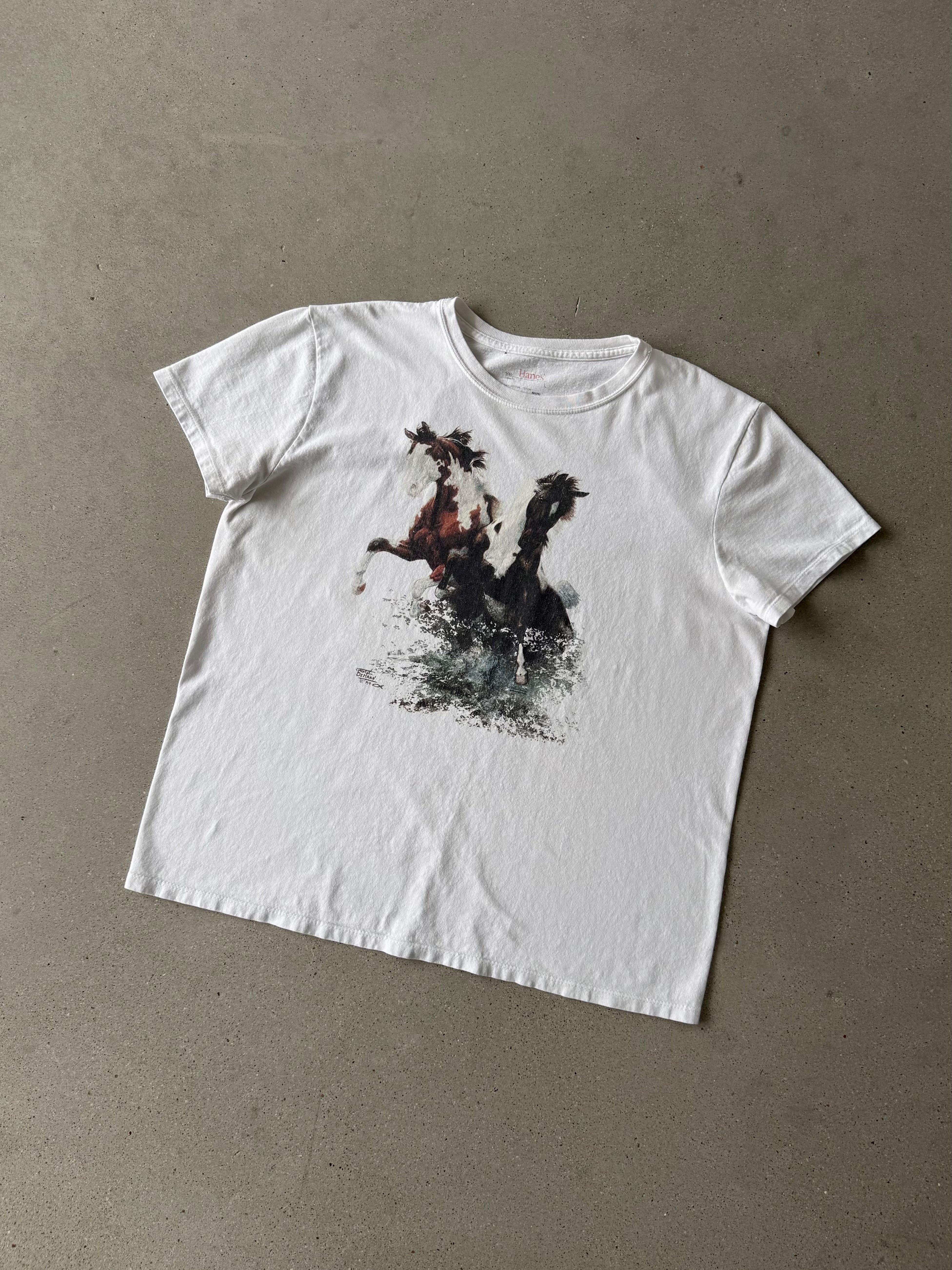 Vintage Women's Horses Tee - L