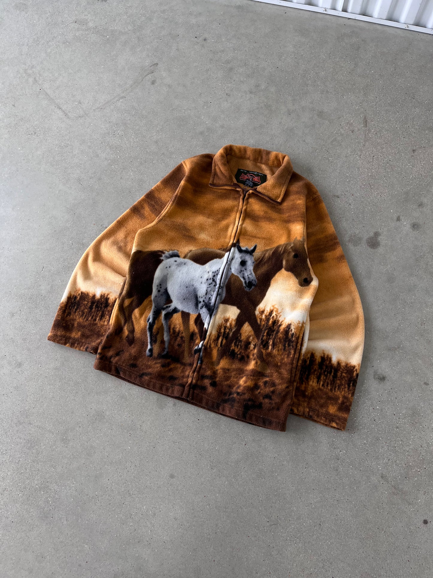 Vintage 90s Horse Fleece Jacket - M