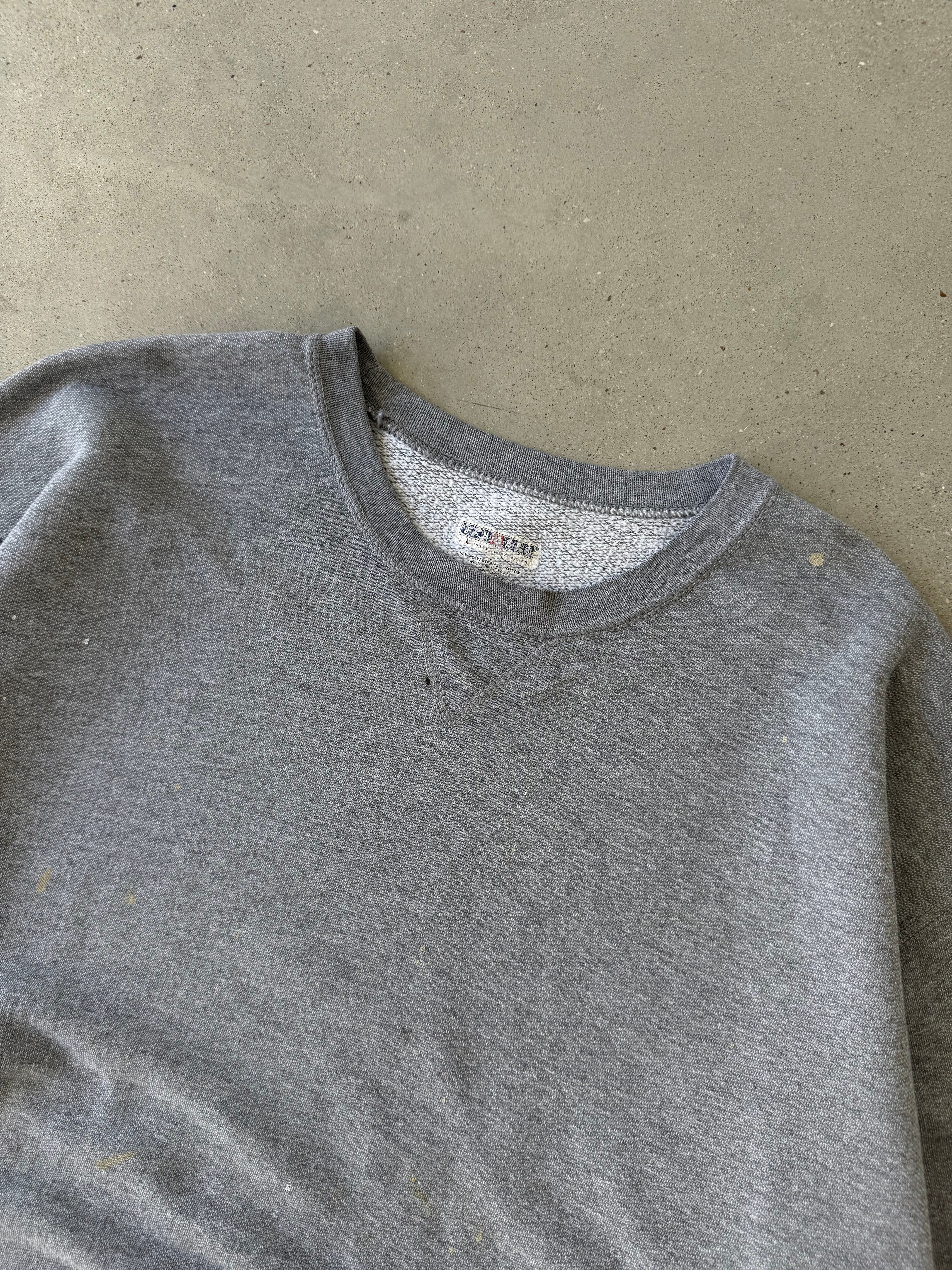 Vintage Jerzees Painter's Heather Gray Blank Crewneck  - L