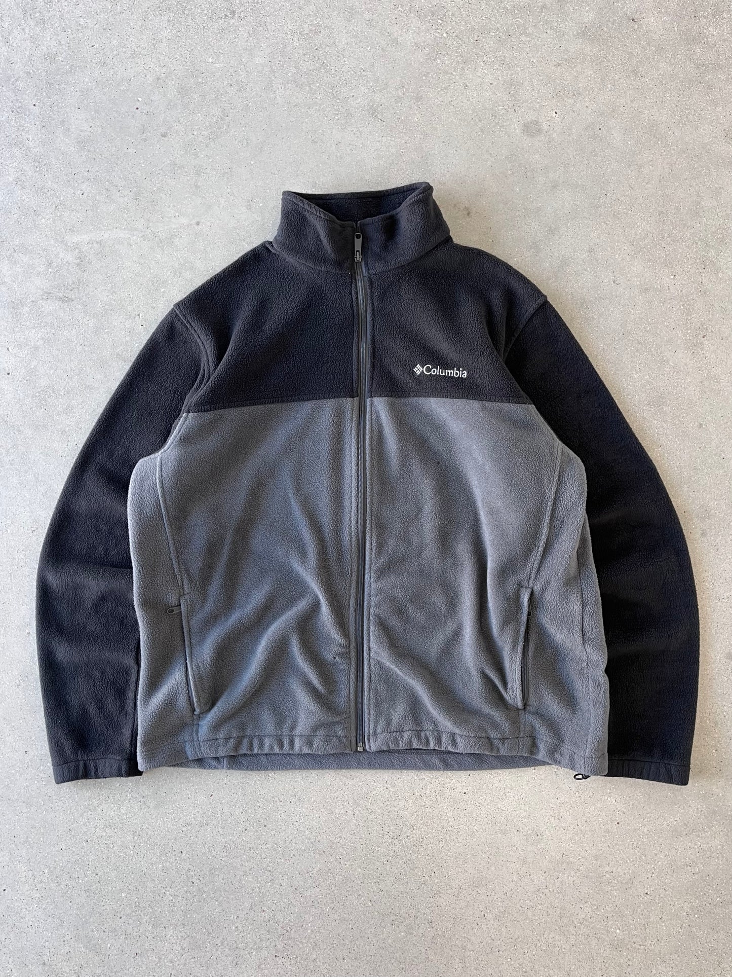 Vintage Columbia Black/Gray Fleece Jacket - XL