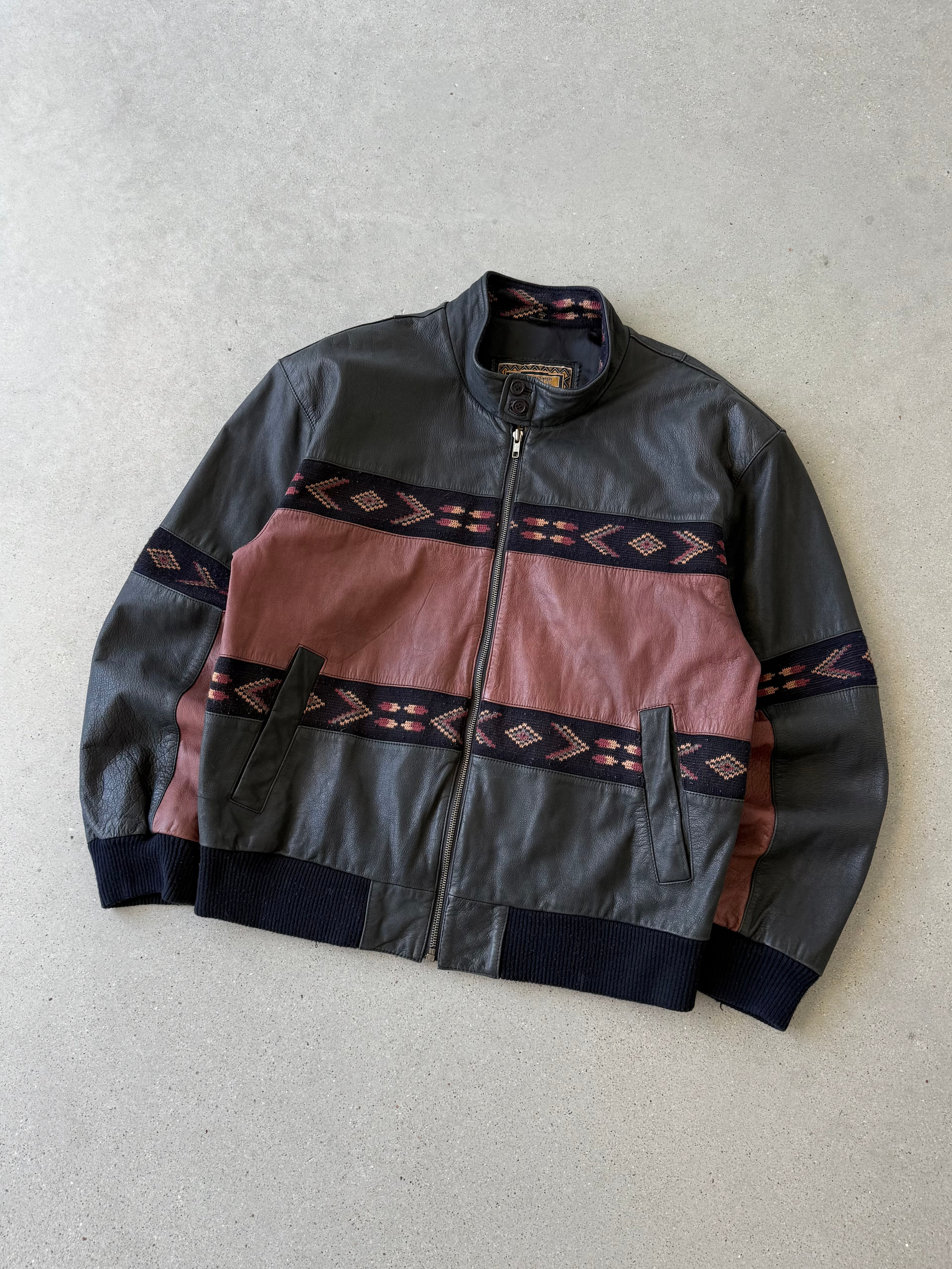 Vintage Adler Aztec Leather Jacket - S