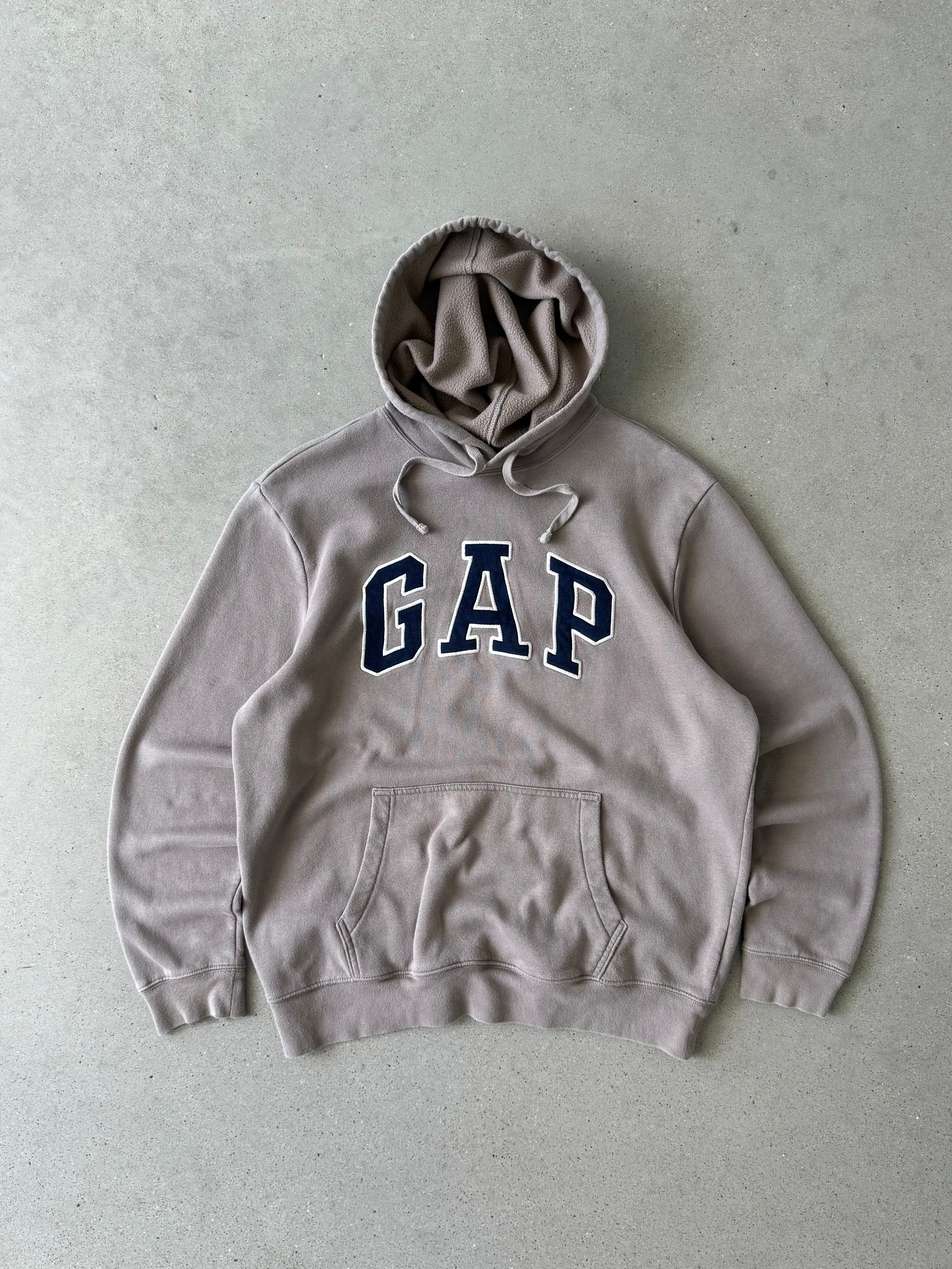 Vintage GAP Spellout Cream Hoodie - L