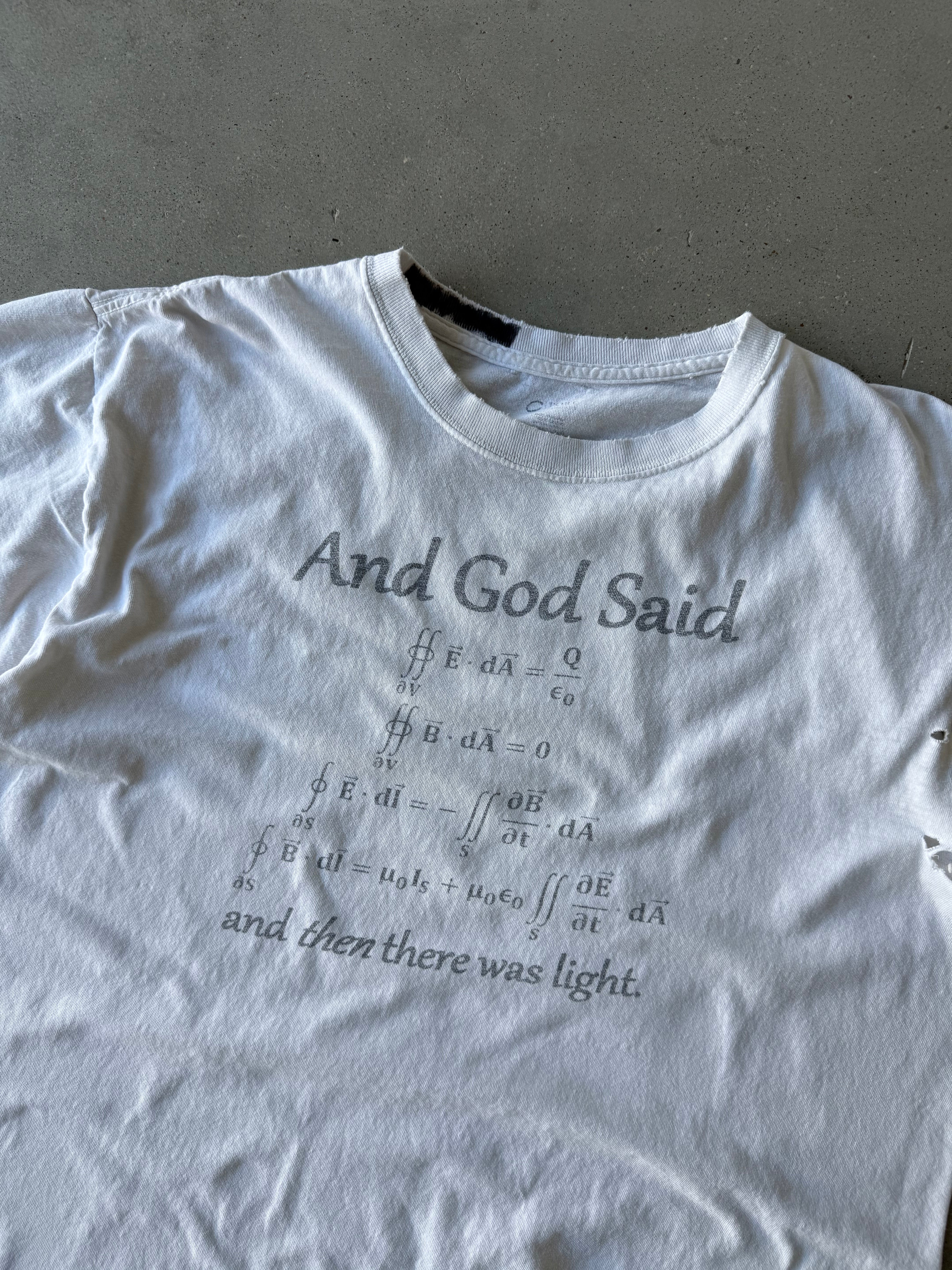 Vintage 'And God Said' Distressed Tee - M