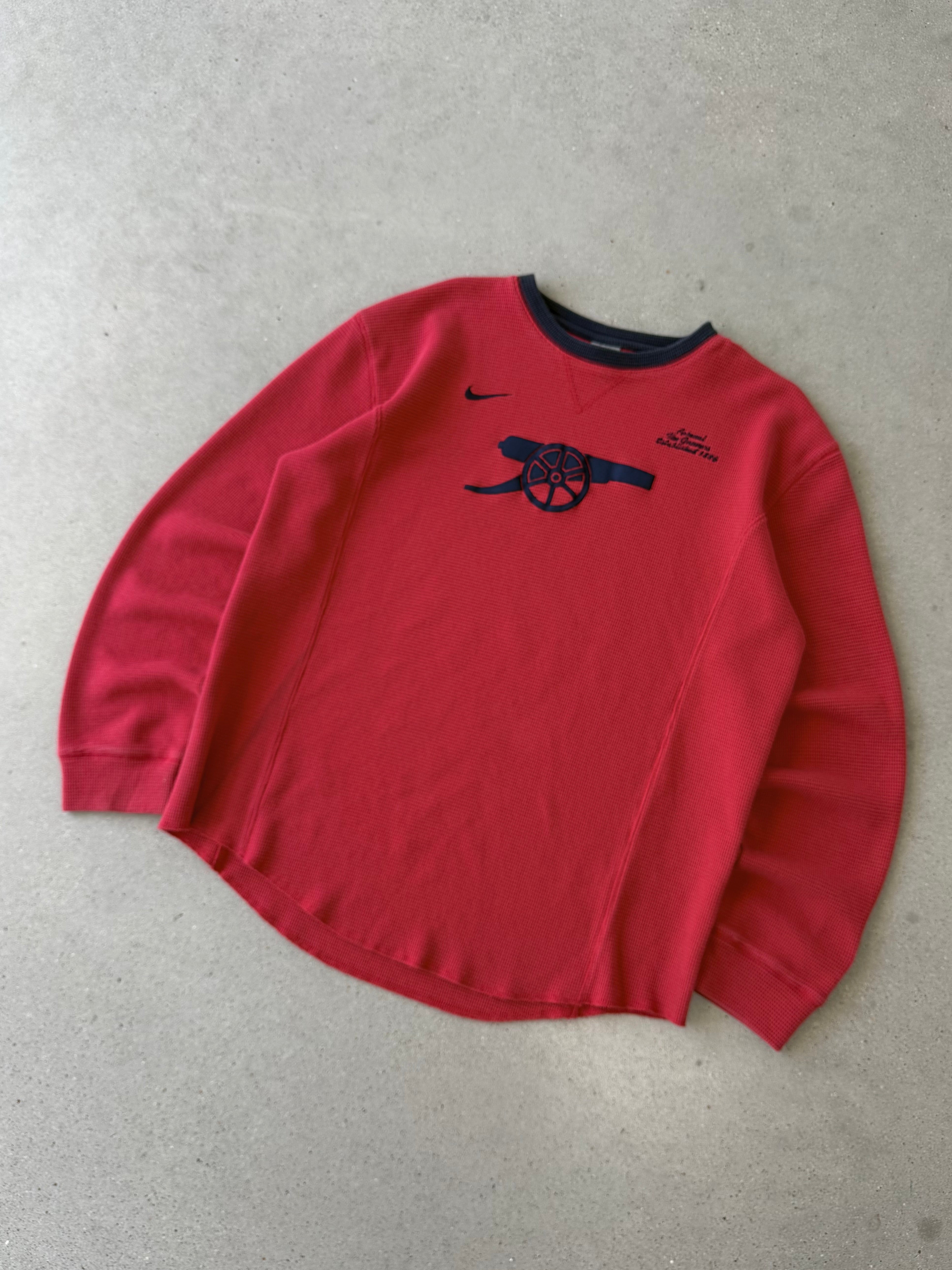 Vintage Nike Arsenal Football Red Thermal Long Sleeve - XL