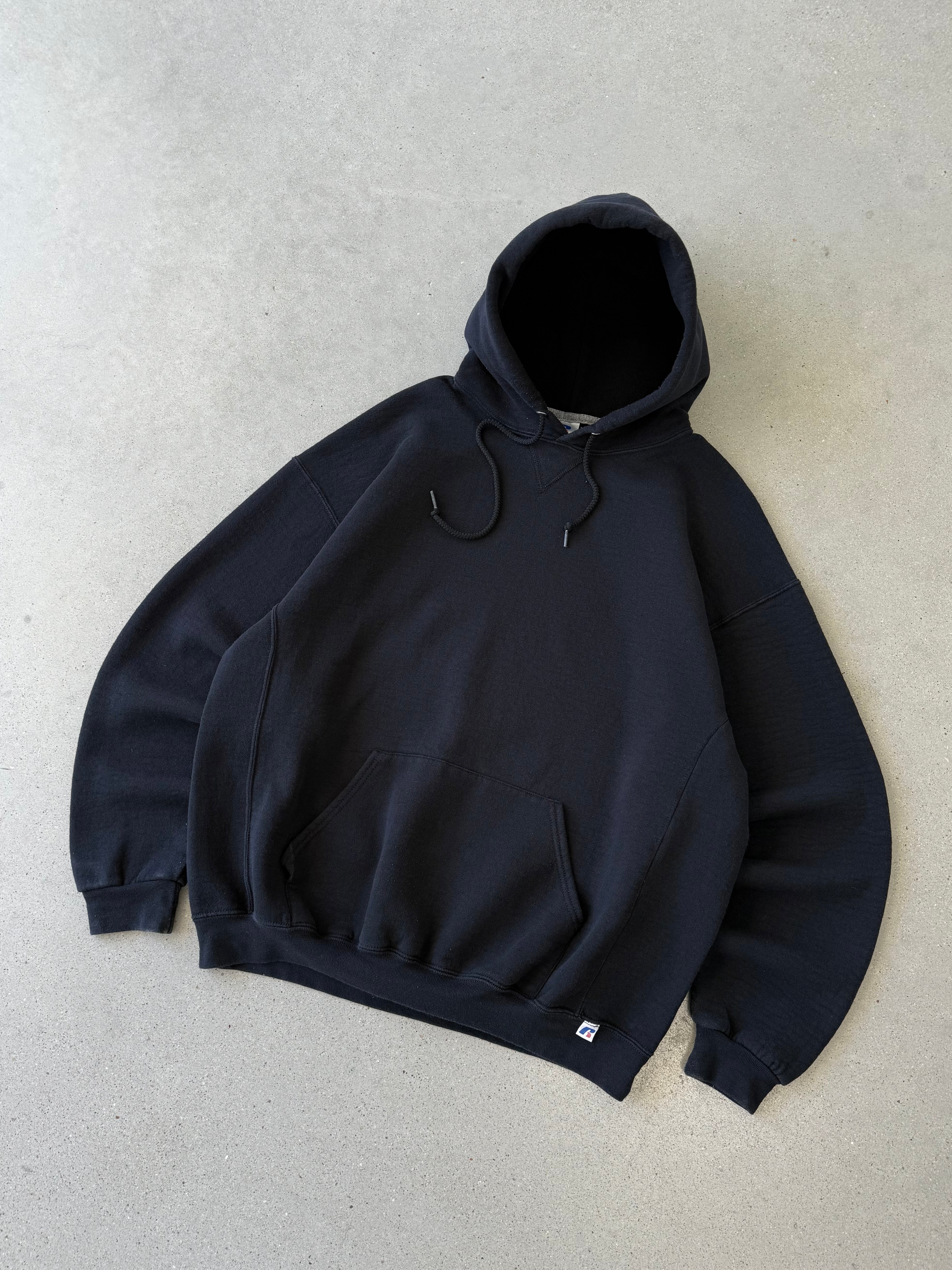 Vintage Russell Athletic Black Hoodie - XL
