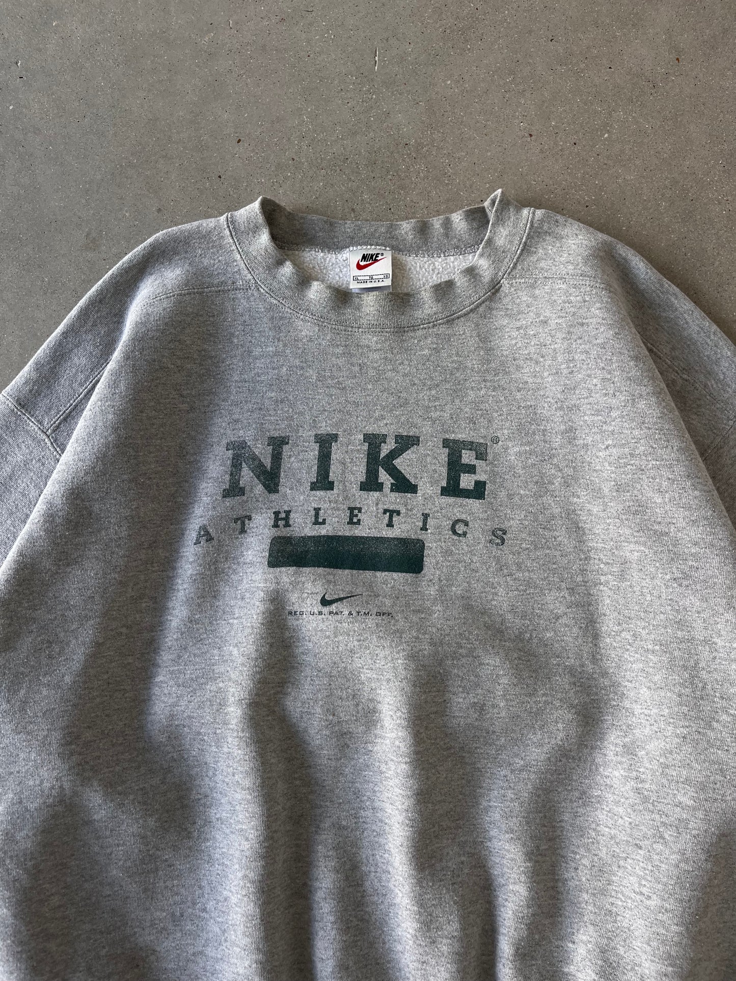 Vintage 90s Nike Athletics Heather Gray Crewneck - XL