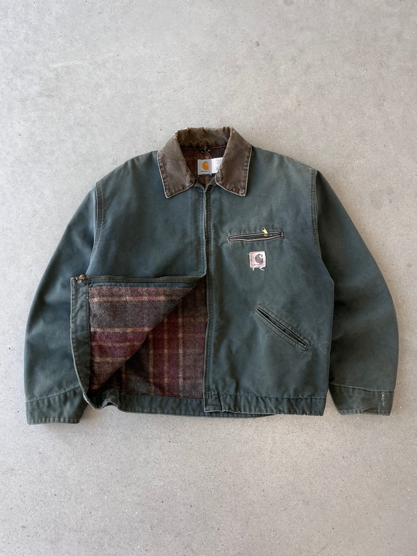 Vintage Carhartt Olive Blanket-lined Detroit Jacket - XL