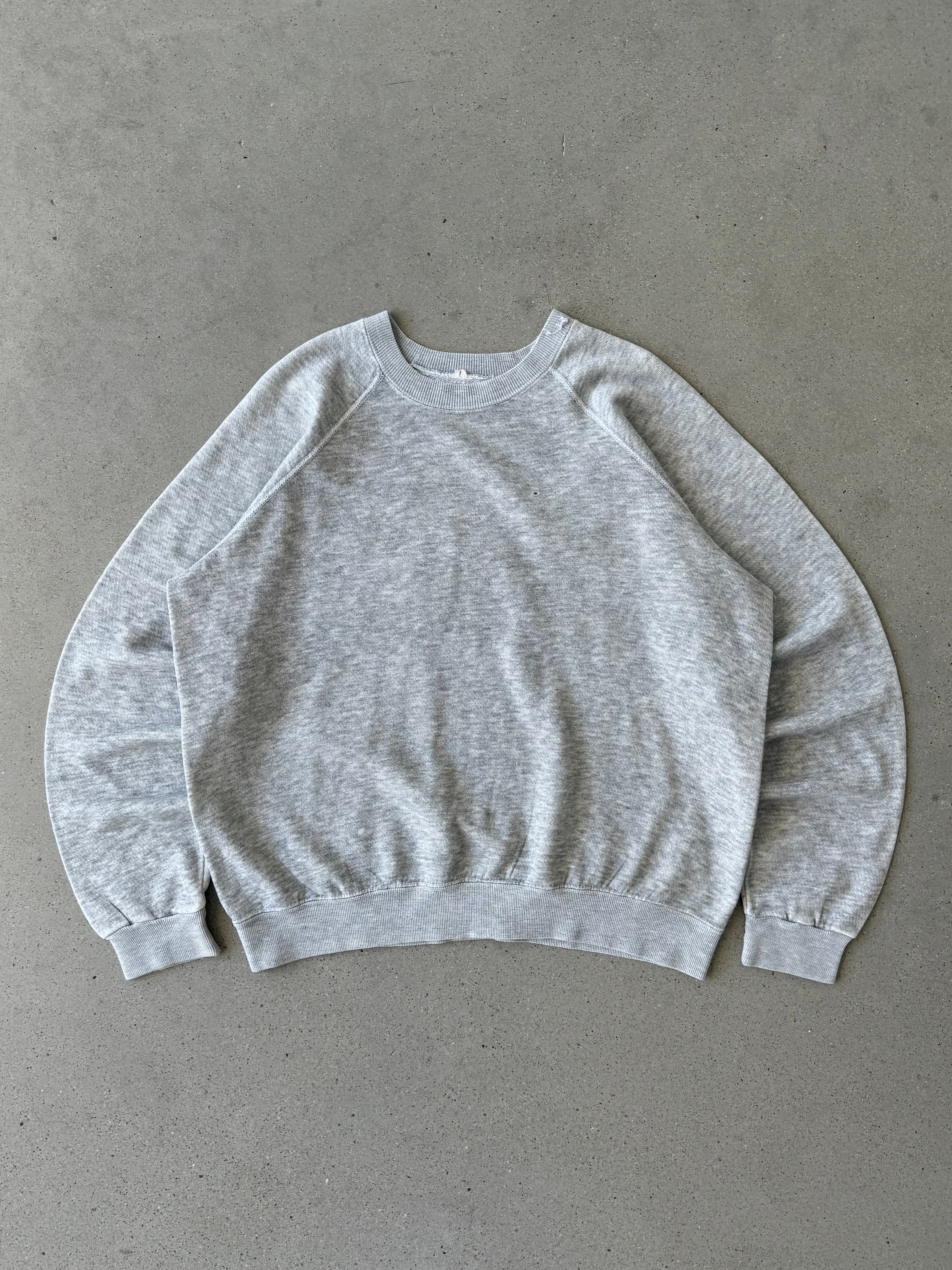 Vintage 1980s Paper Thin Heather Gray Crewneck  - L