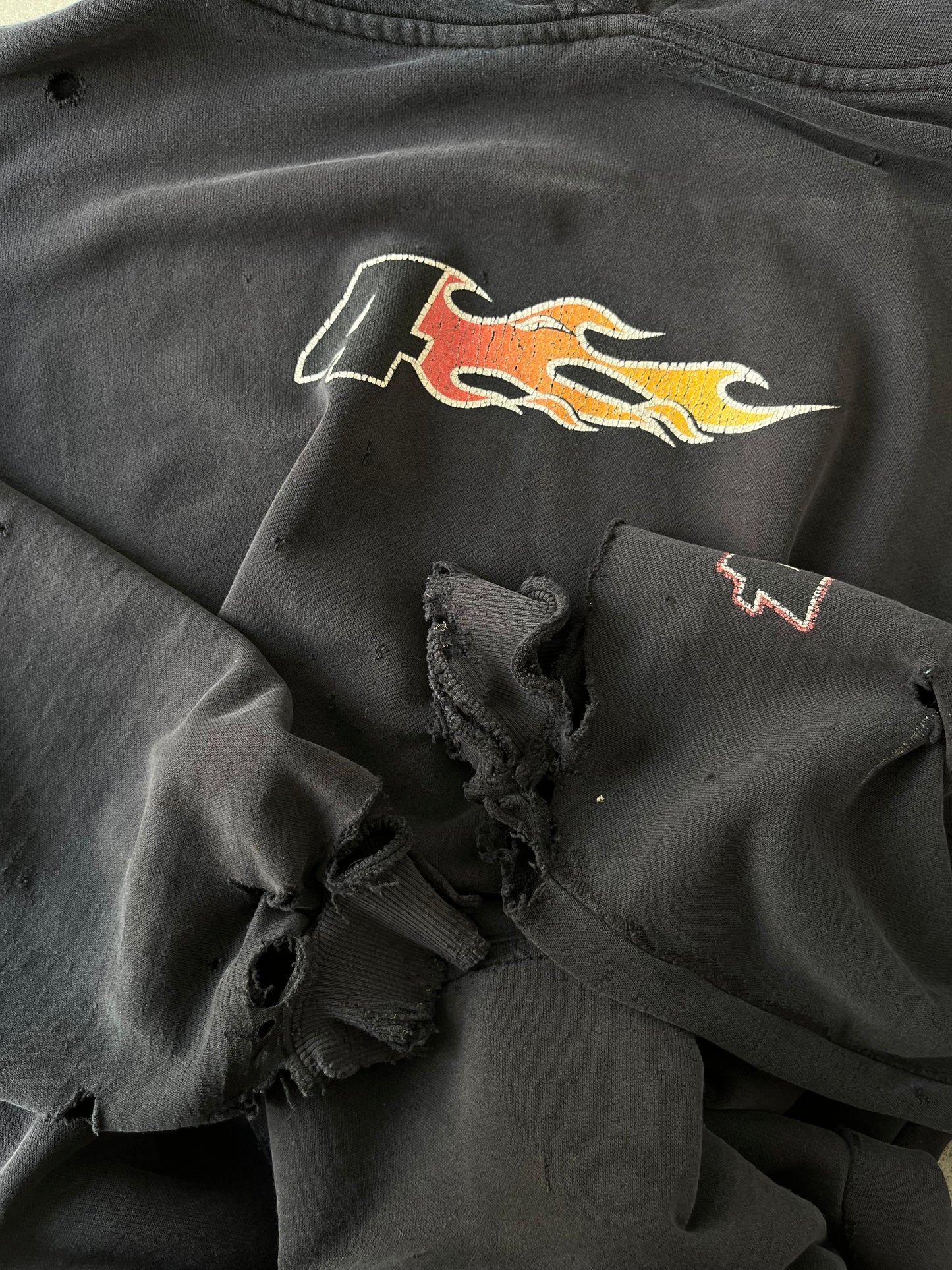 Vintage Y2K FOX Trashed Hoodie - M