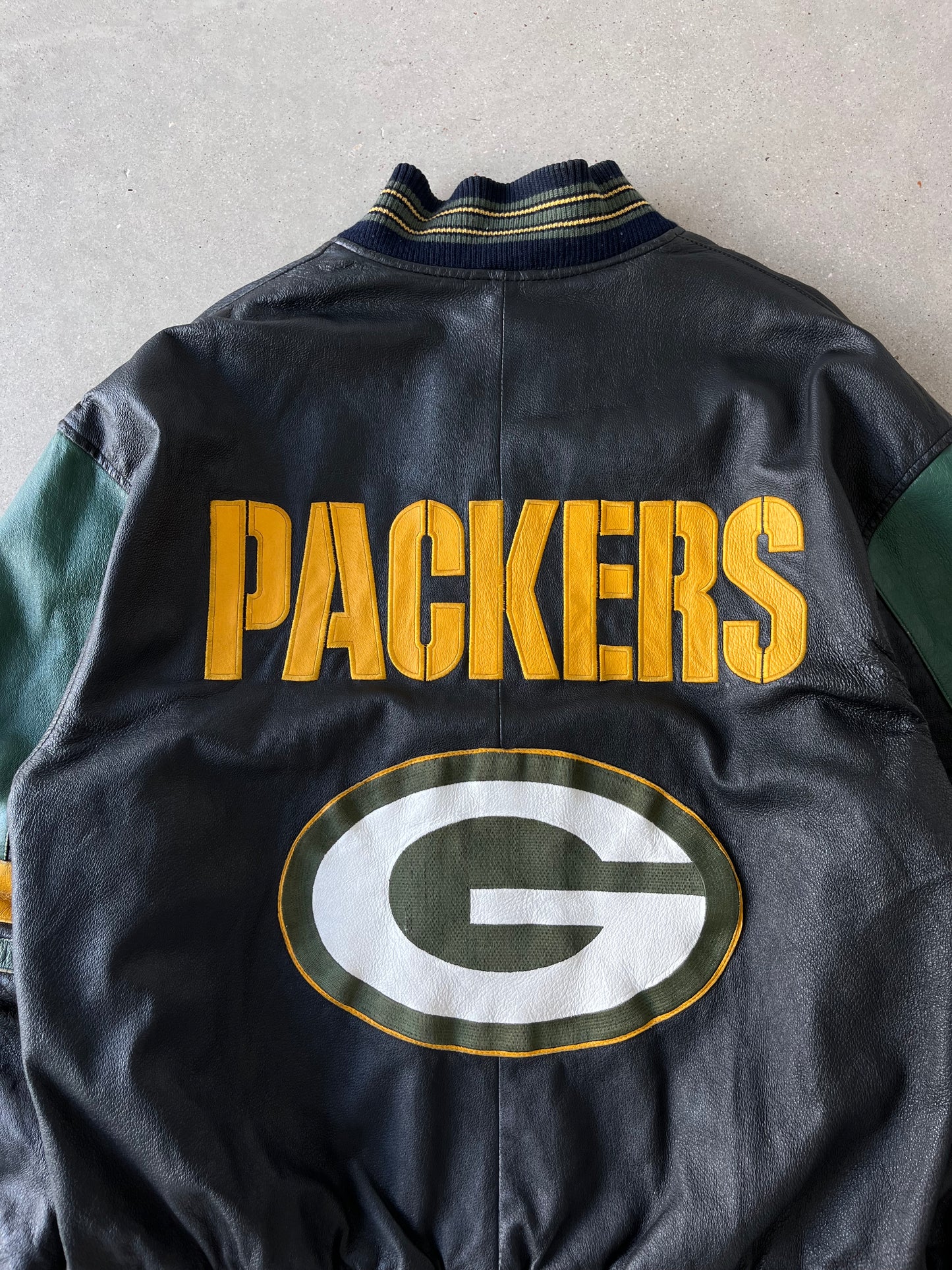 Vintage Green Bay Packers Leather Jacket - L