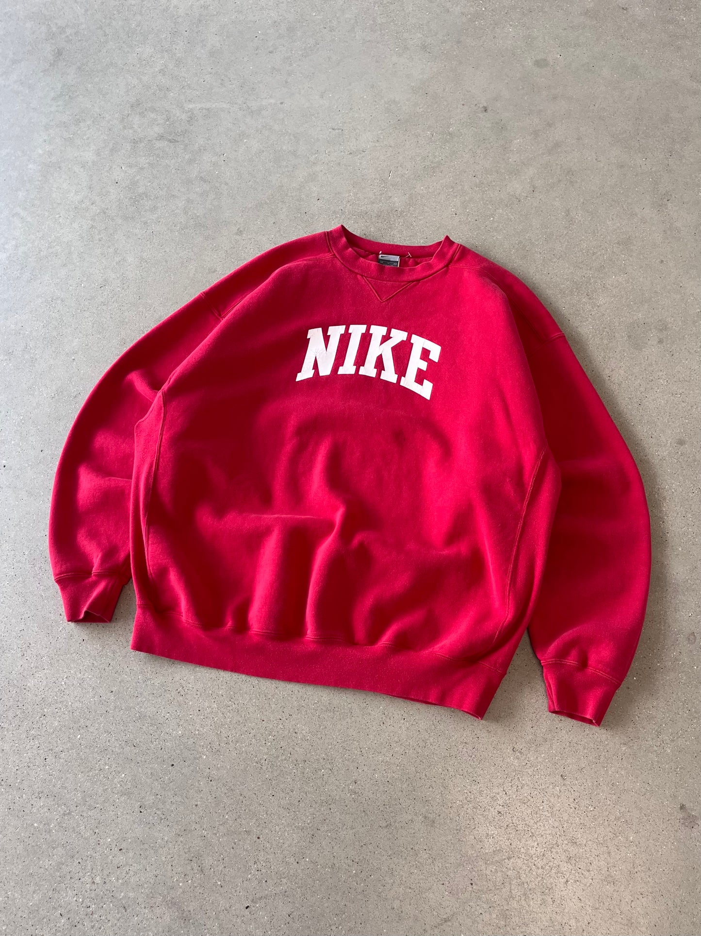 Vintage Nike Spell-out Red Crewneck - XL