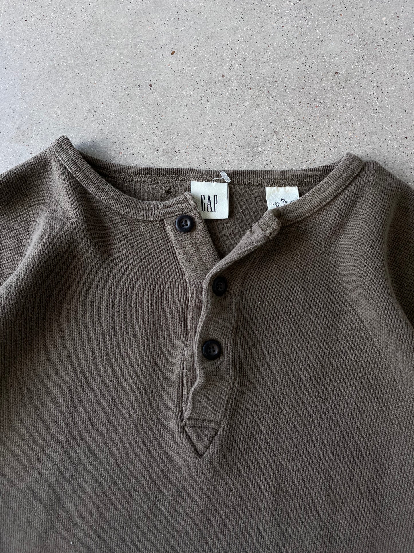 Vintage GAP Olive Thermal Long Sleeve - M