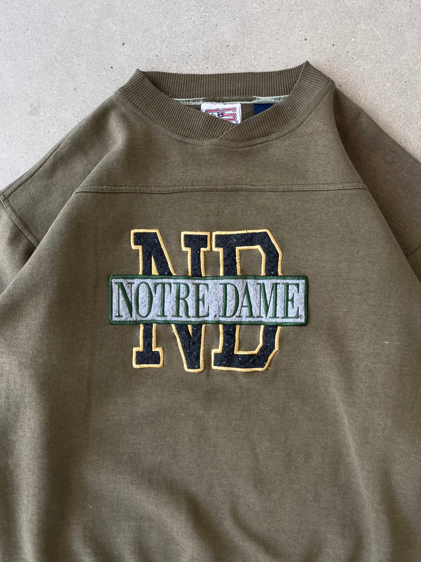 Vintage Notre Dame Olive Sweatshirt - XL