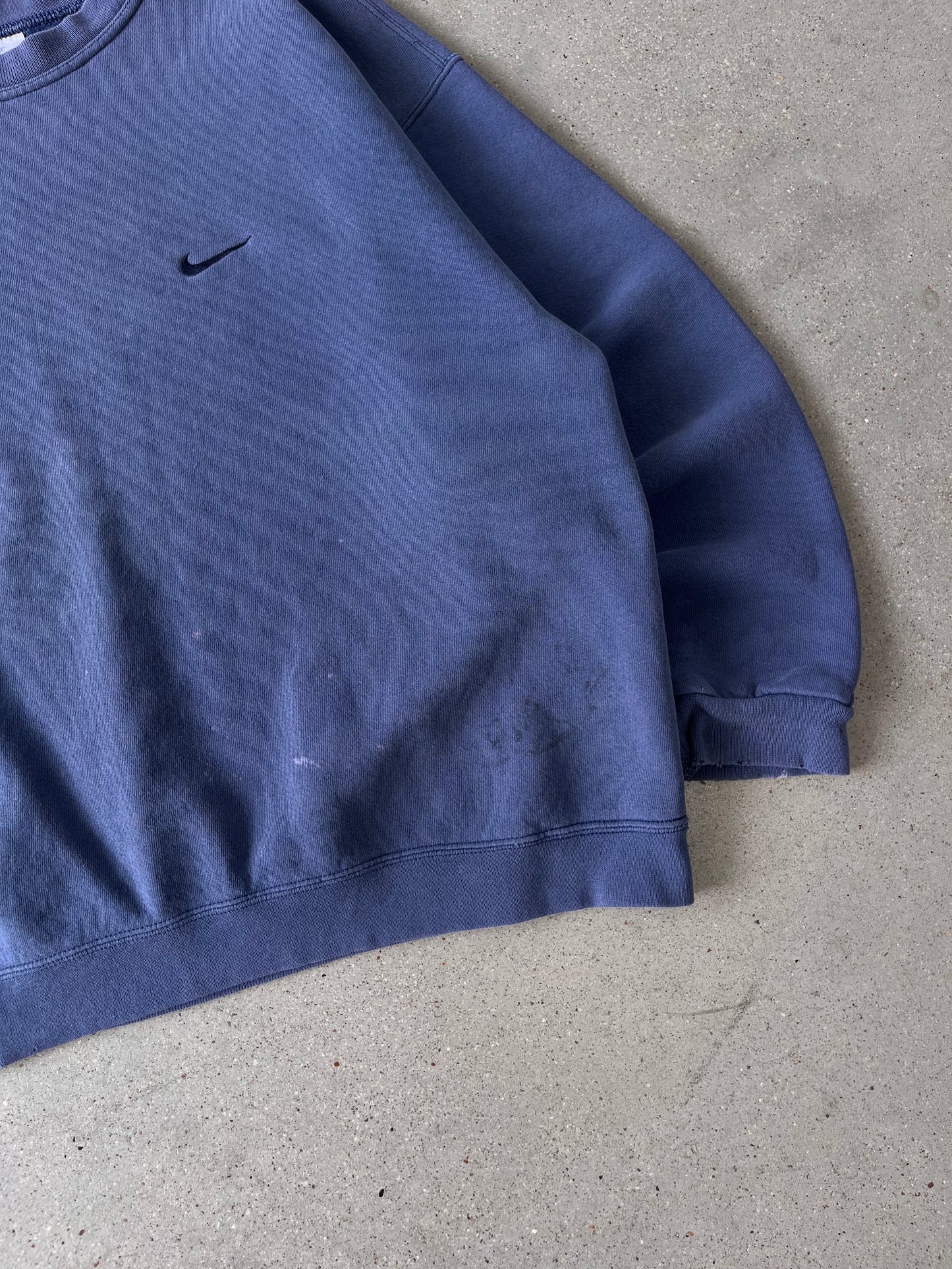 Vintage Nike Navy Tonal Mini Swoosh Crewneck - XL