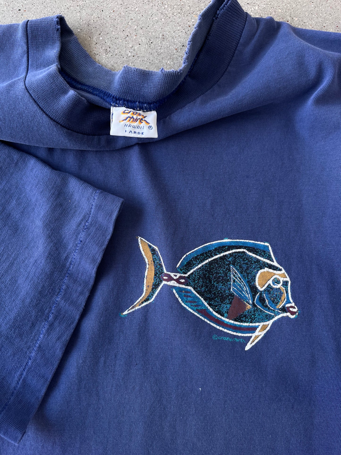 Vintage Maui Fish Art Tee - L