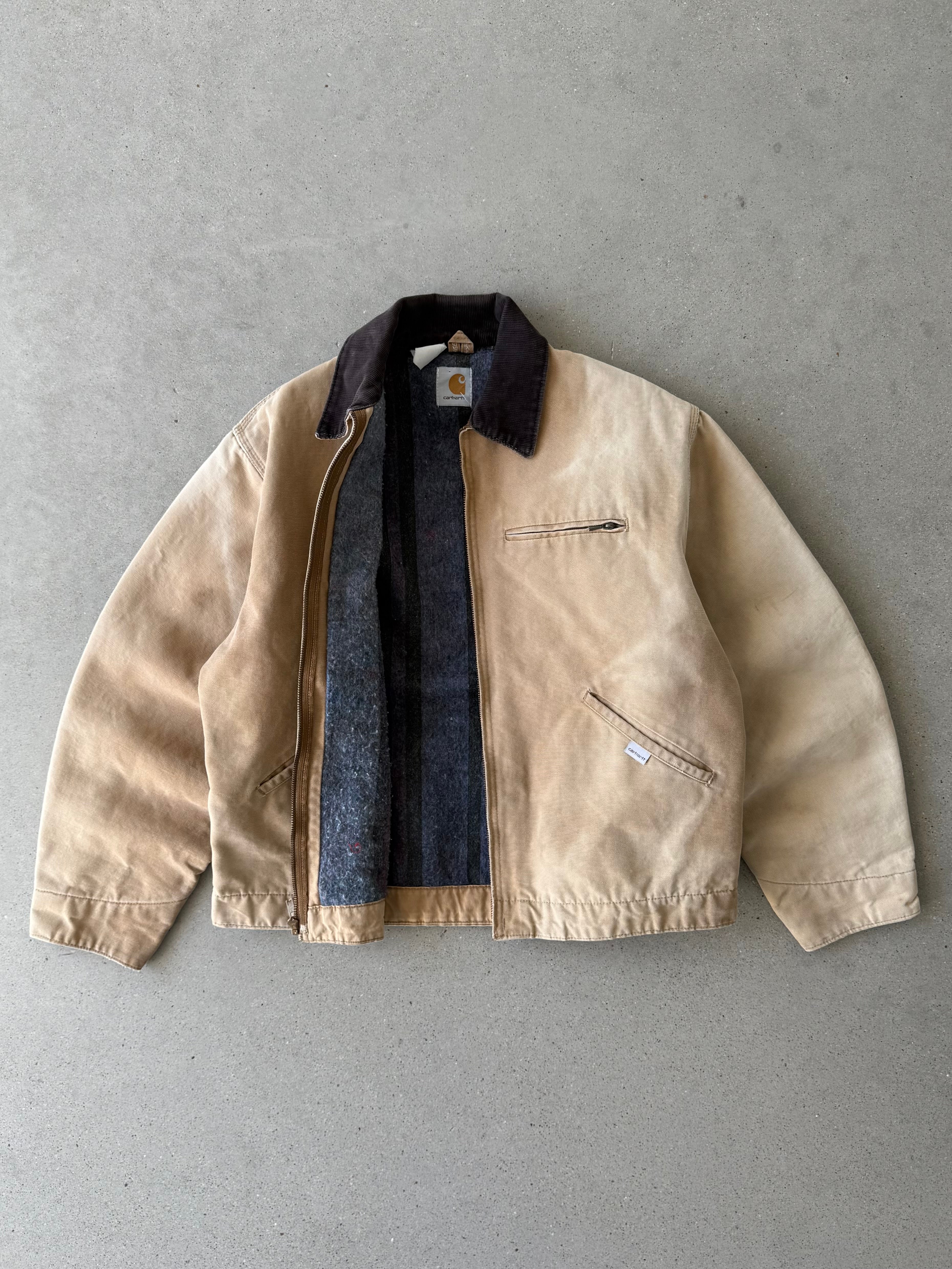 Vintage Carhartt 'Frank' Sun Damaged Tan Detroit Jacket - XL