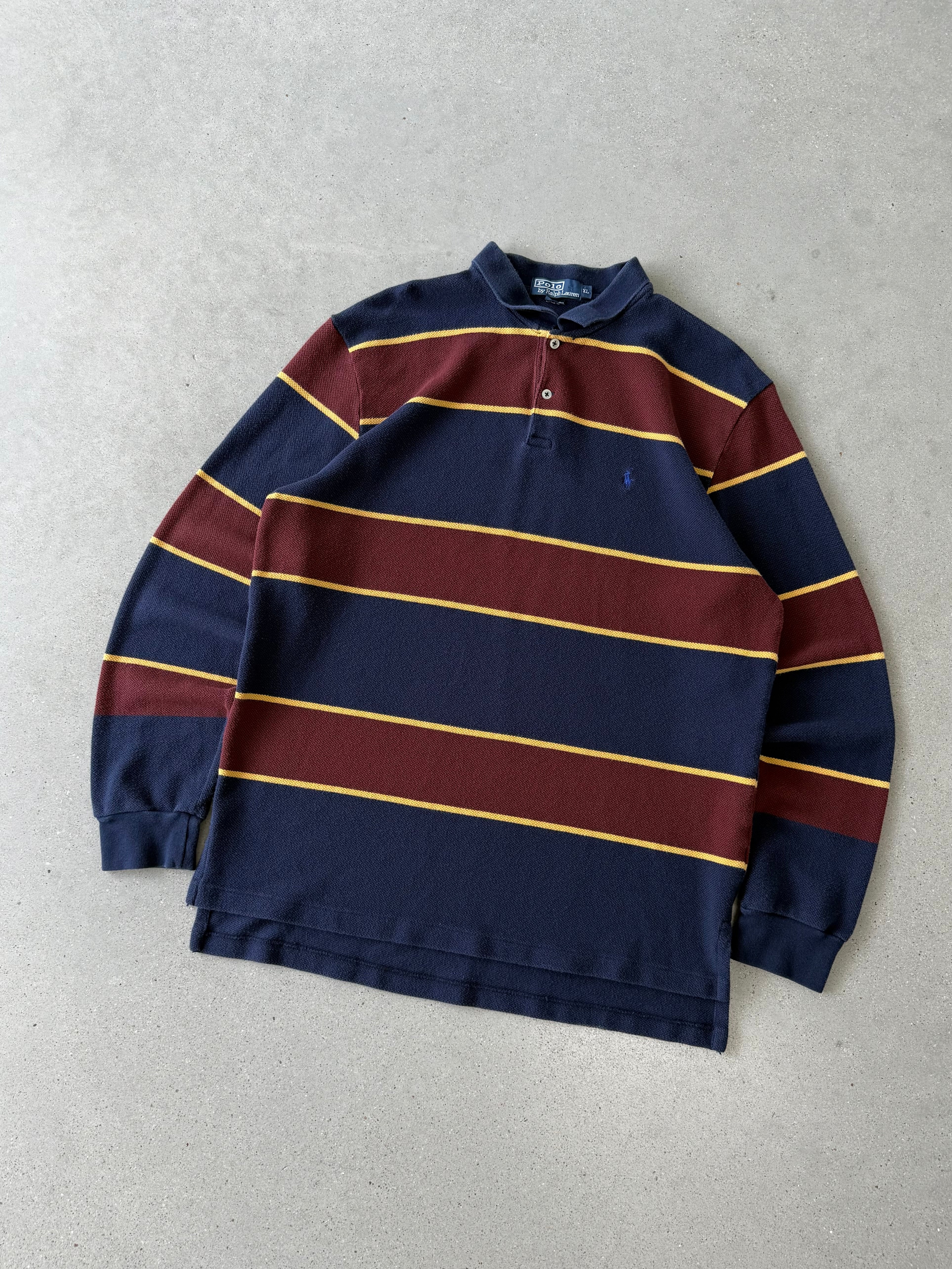 Vintage Polo Ralph Lauren Maroon/Navy Long Sleeve - XL