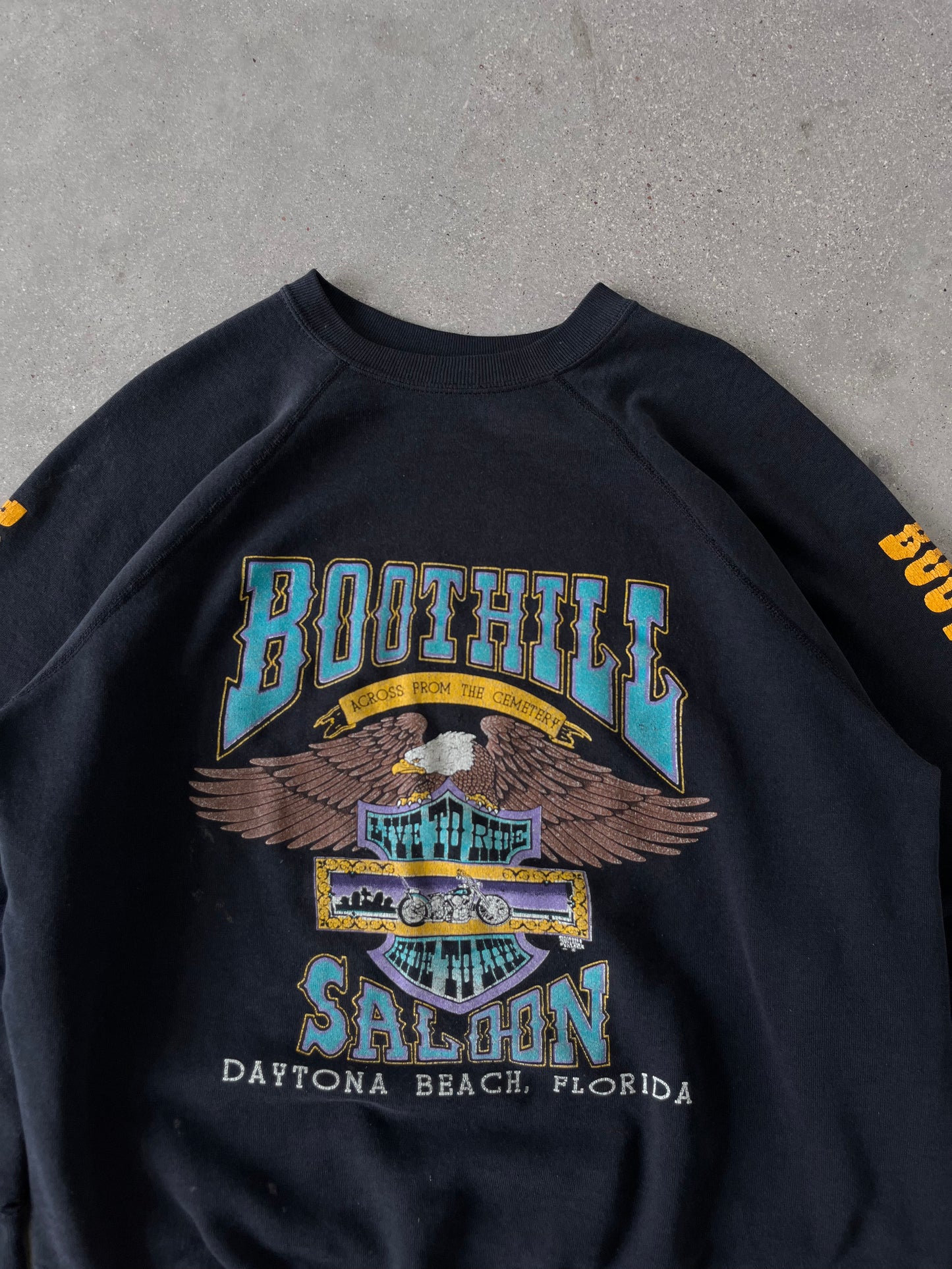 Vintage 80s Boothill Saloon Biker Sweatshirt - XL