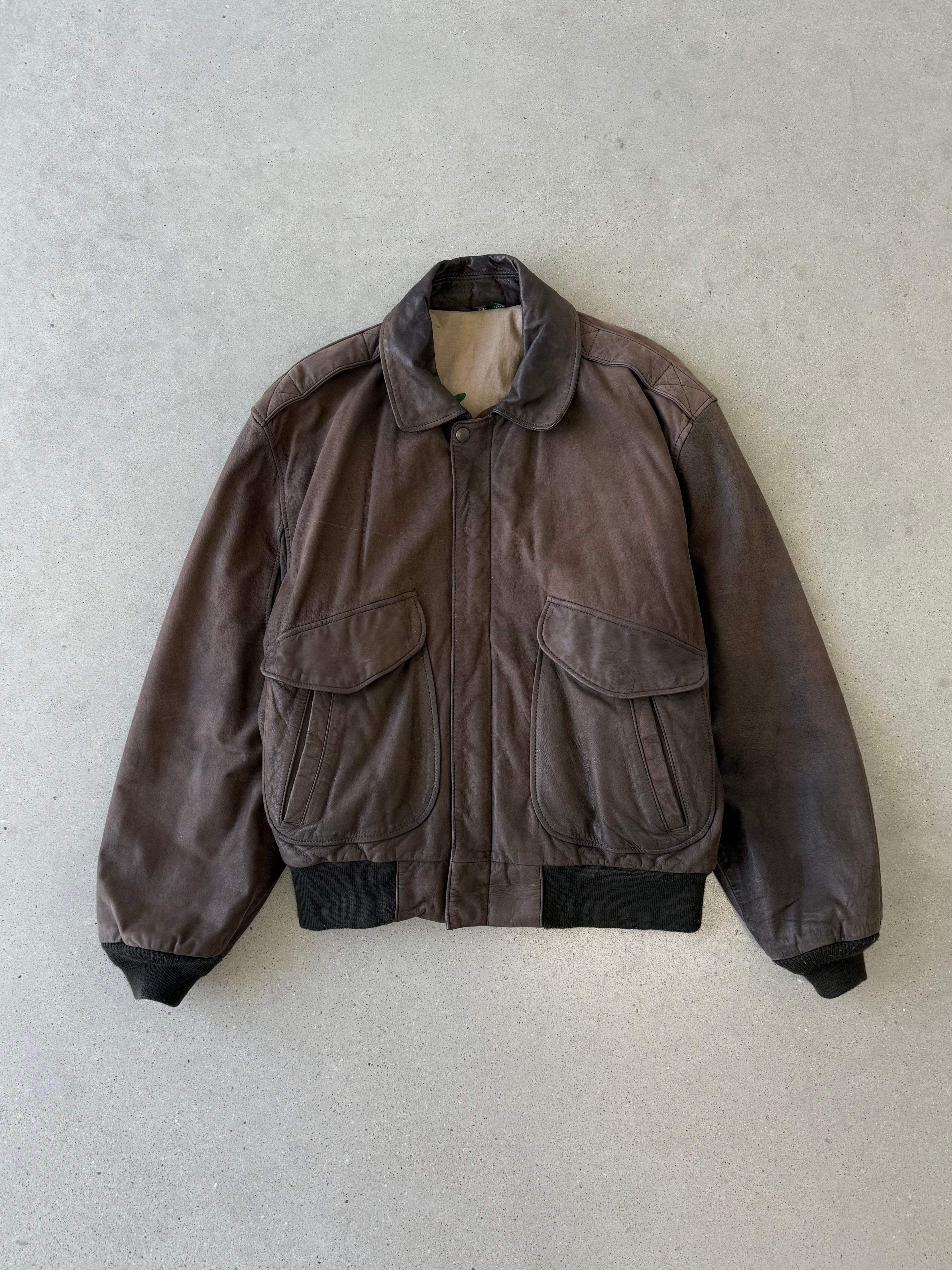 Vintage Hunt Club Aviator Leather Jacket - M