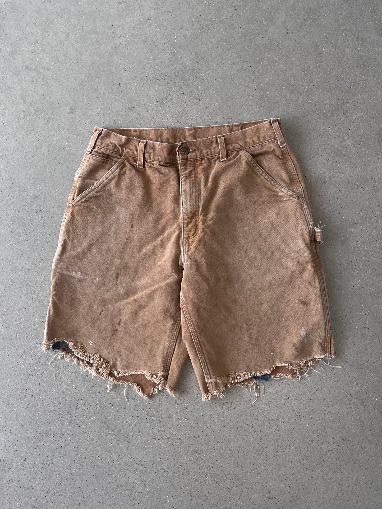 Vintage Carhartt Tan Carpenter Distressed Shorts - 32