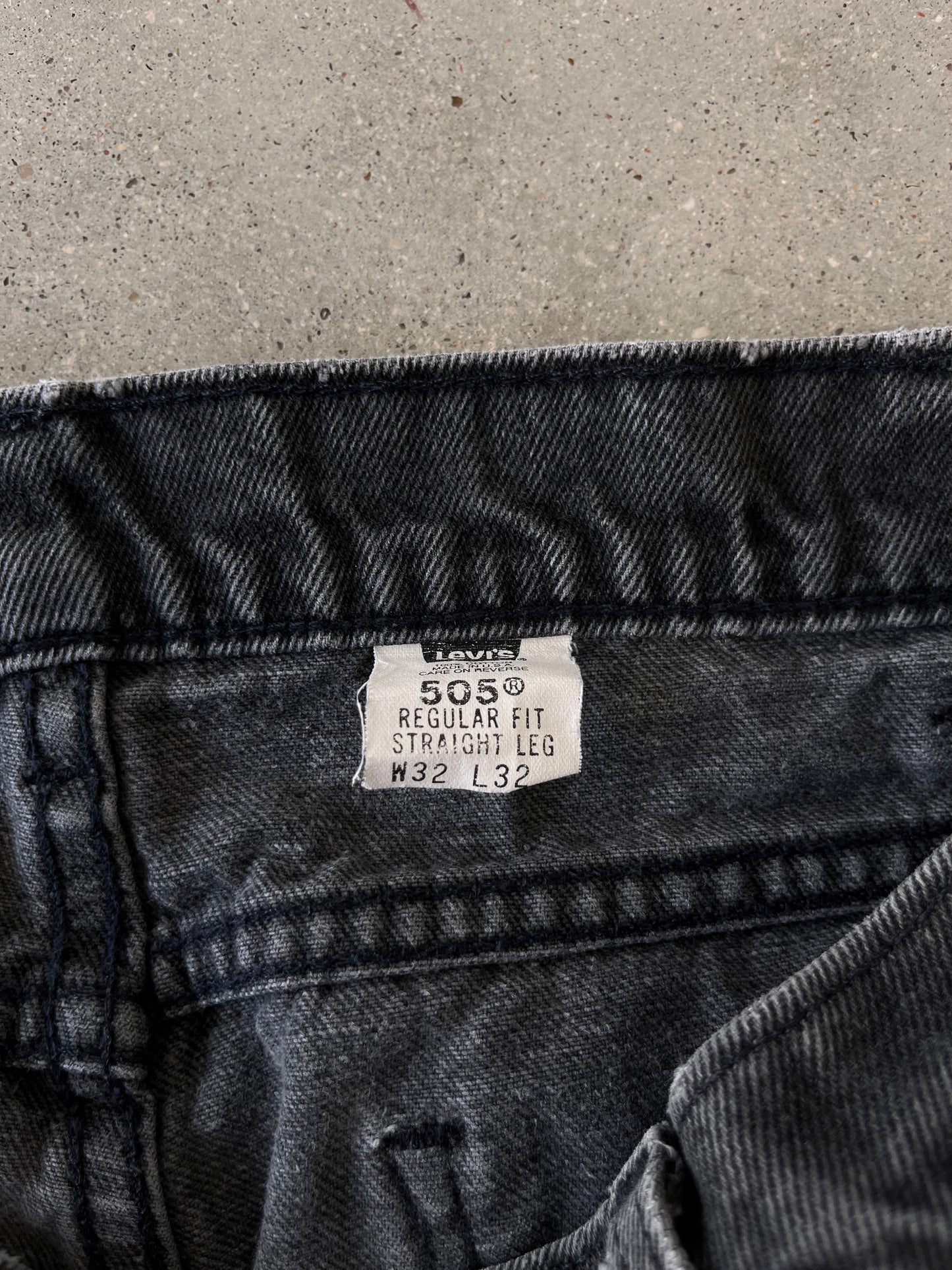 Vintage 505 Levi's Orange Tab Black Faded Denim - 30x32