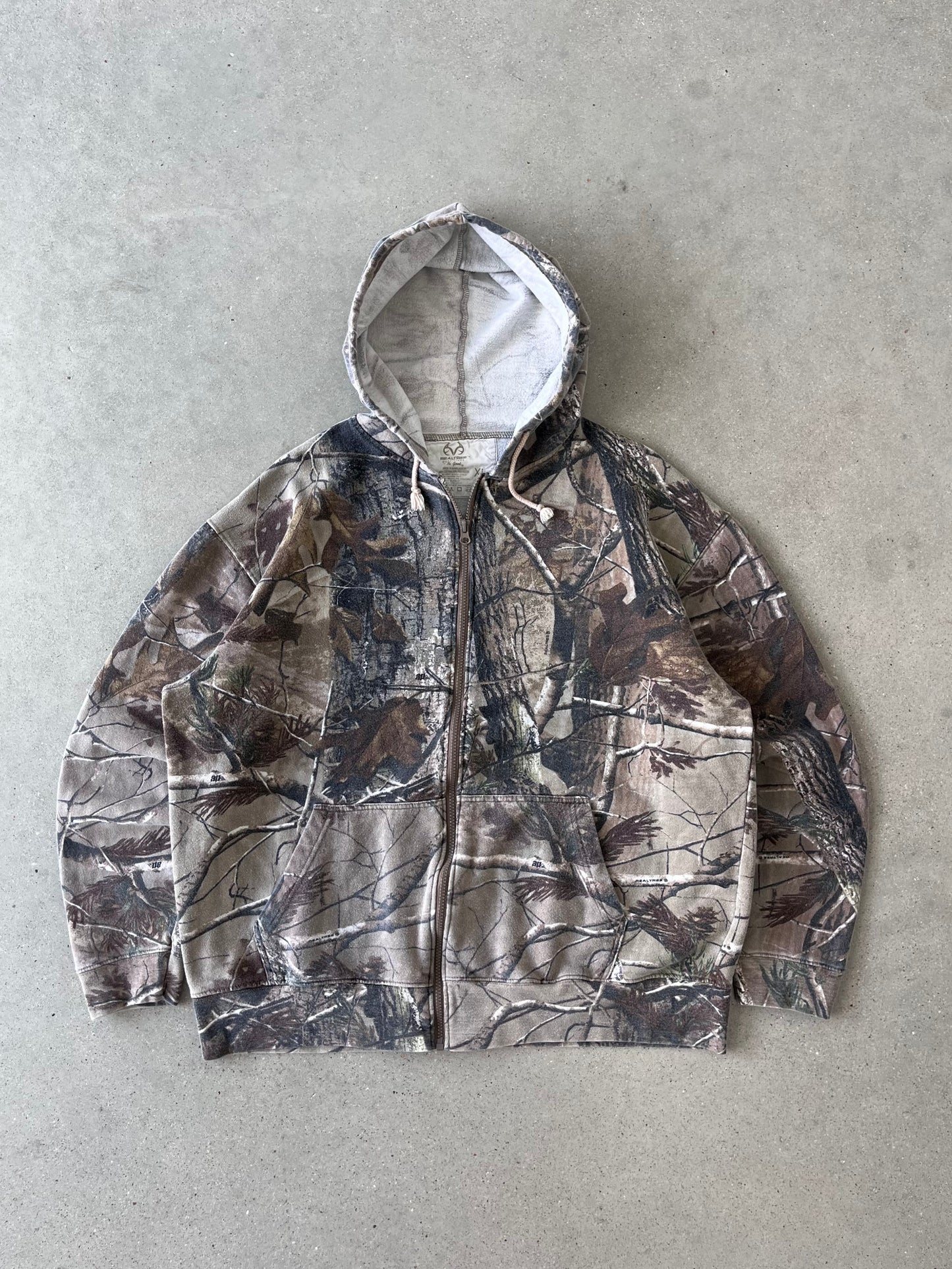 Vintage Realtree Camo  Zip-up Hoodie - XL