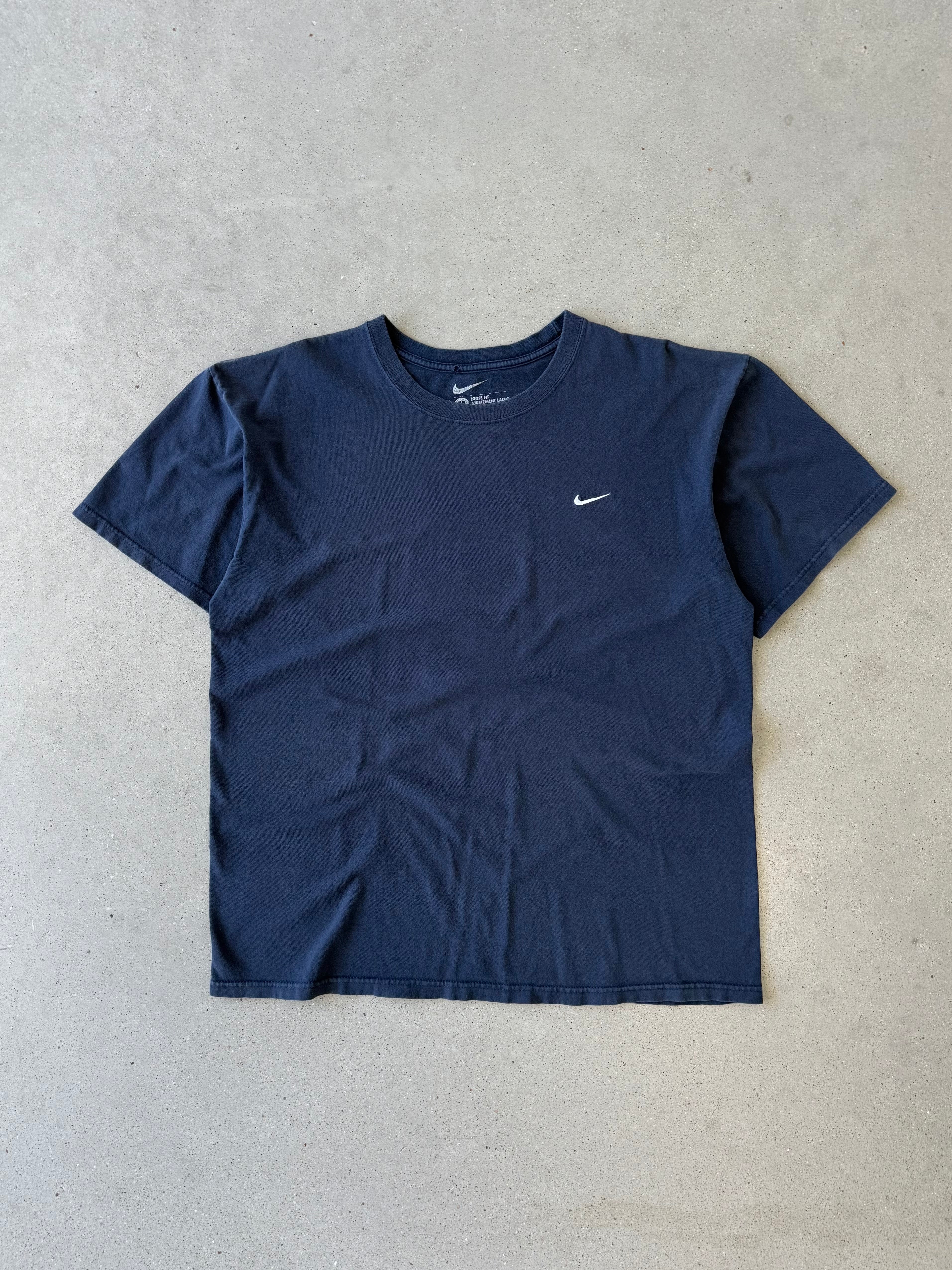 Vintage Nike Navy Mini Swoosh Tee - M